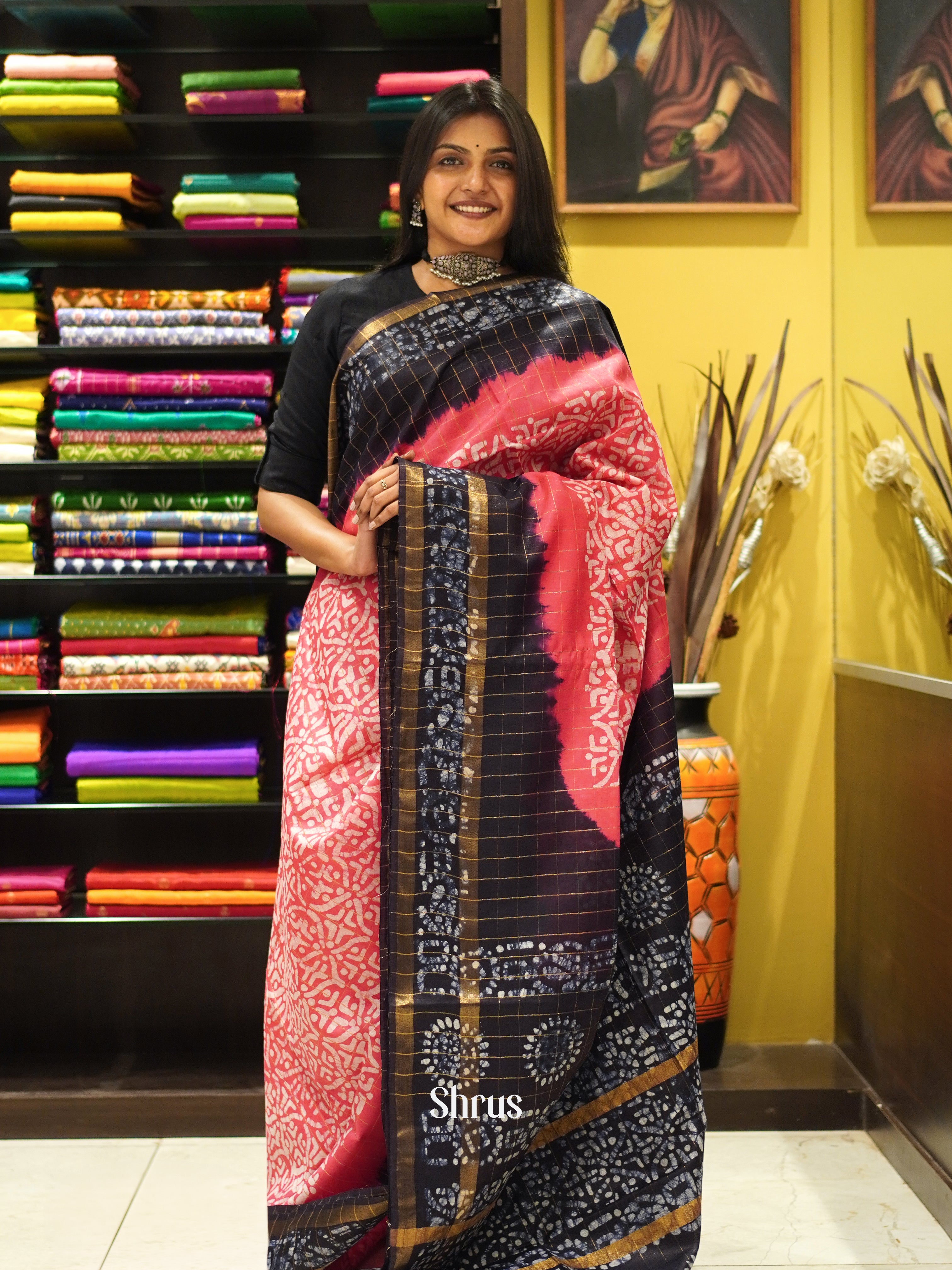 Pink & Blue - Bhatik Saree - Shop on ShrusEternity.com