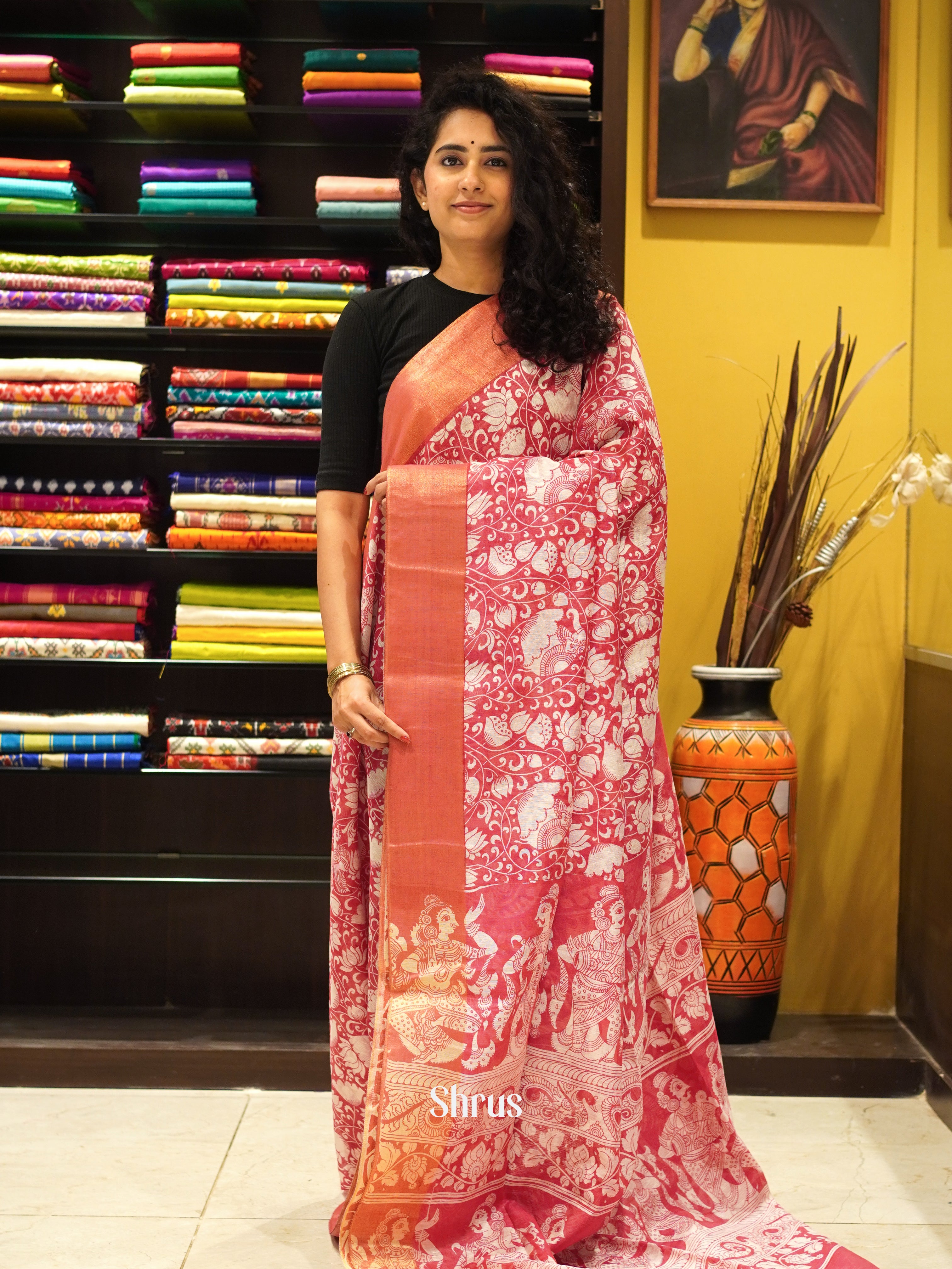 CES09019 - Art Linen Saree - Shop on ShrusEternity.com