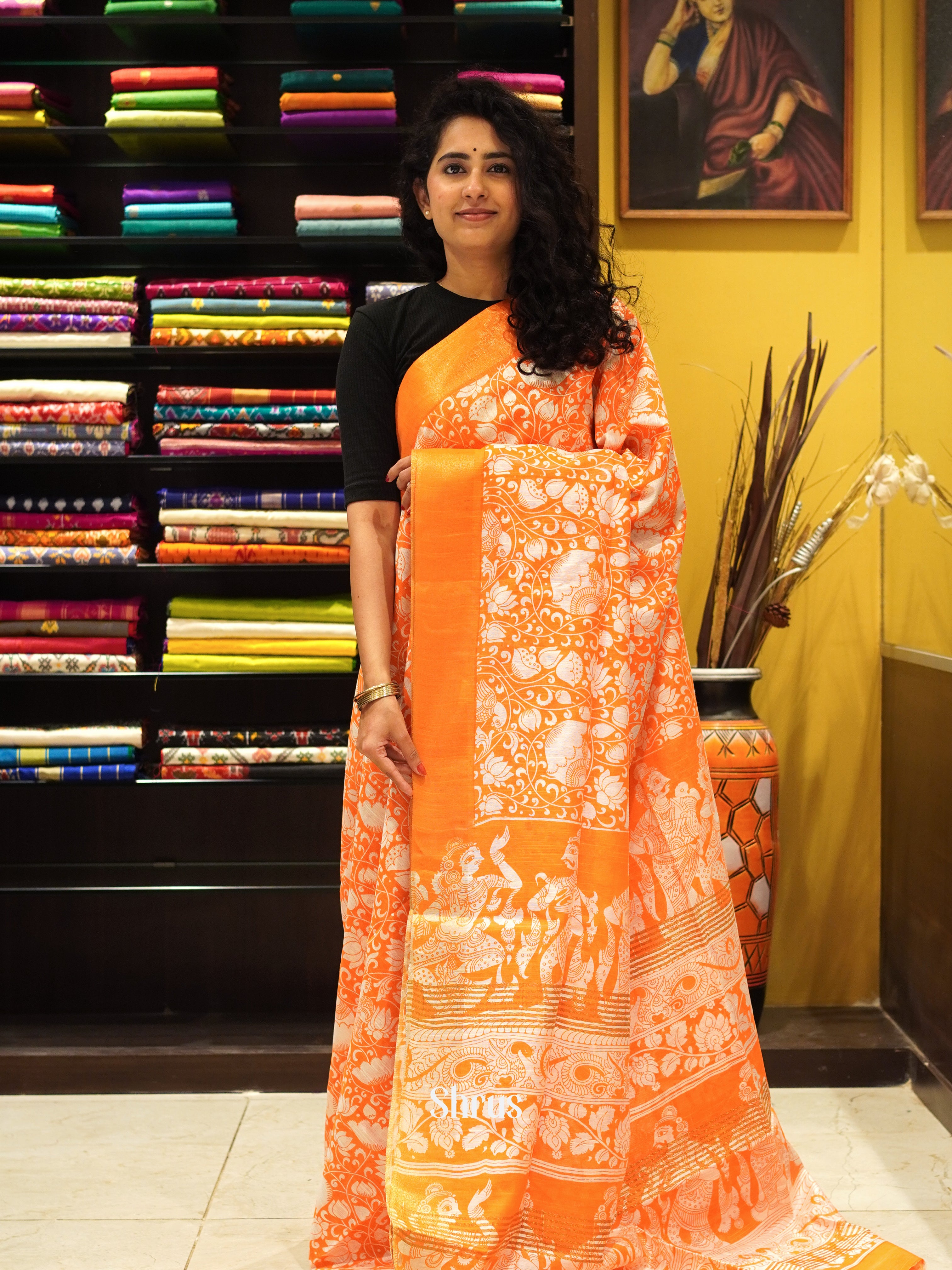 CES09021 - Art Linen Saree - Shop on ShrusEternity.com