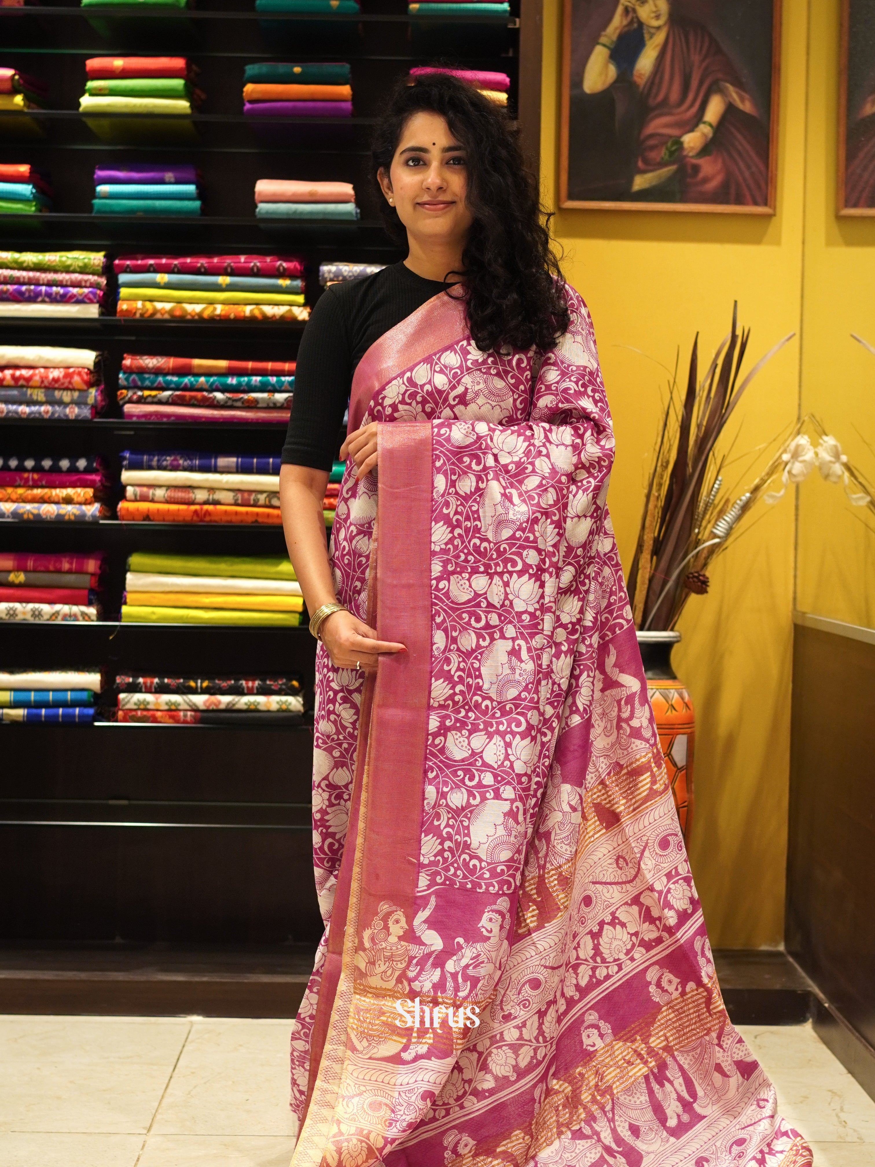 CES09022 - Art Linen Saree - Shop on ShrusEternity.com