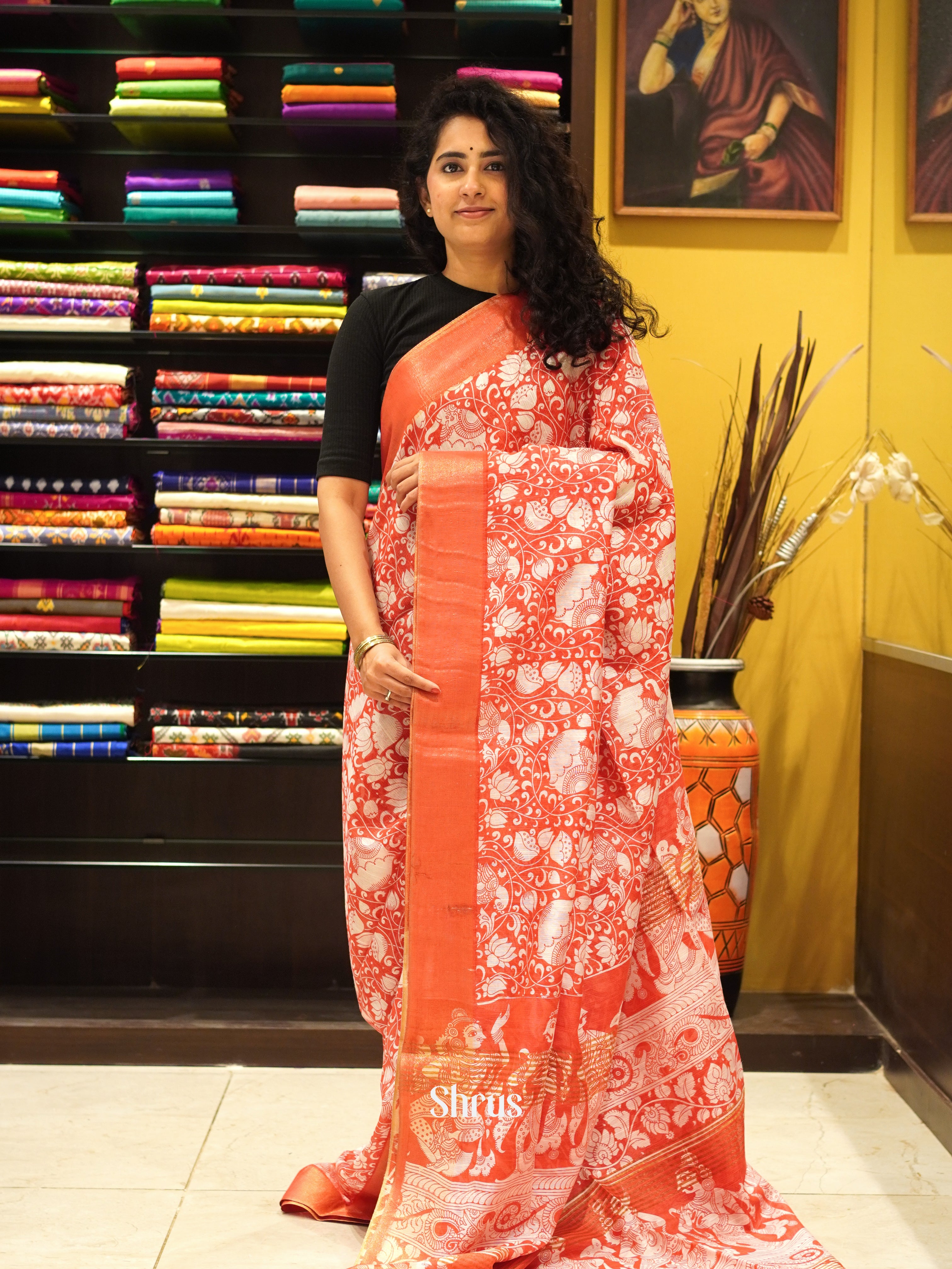 CES09025 - Art Linen Saree - Shop on ShrusEternity.com