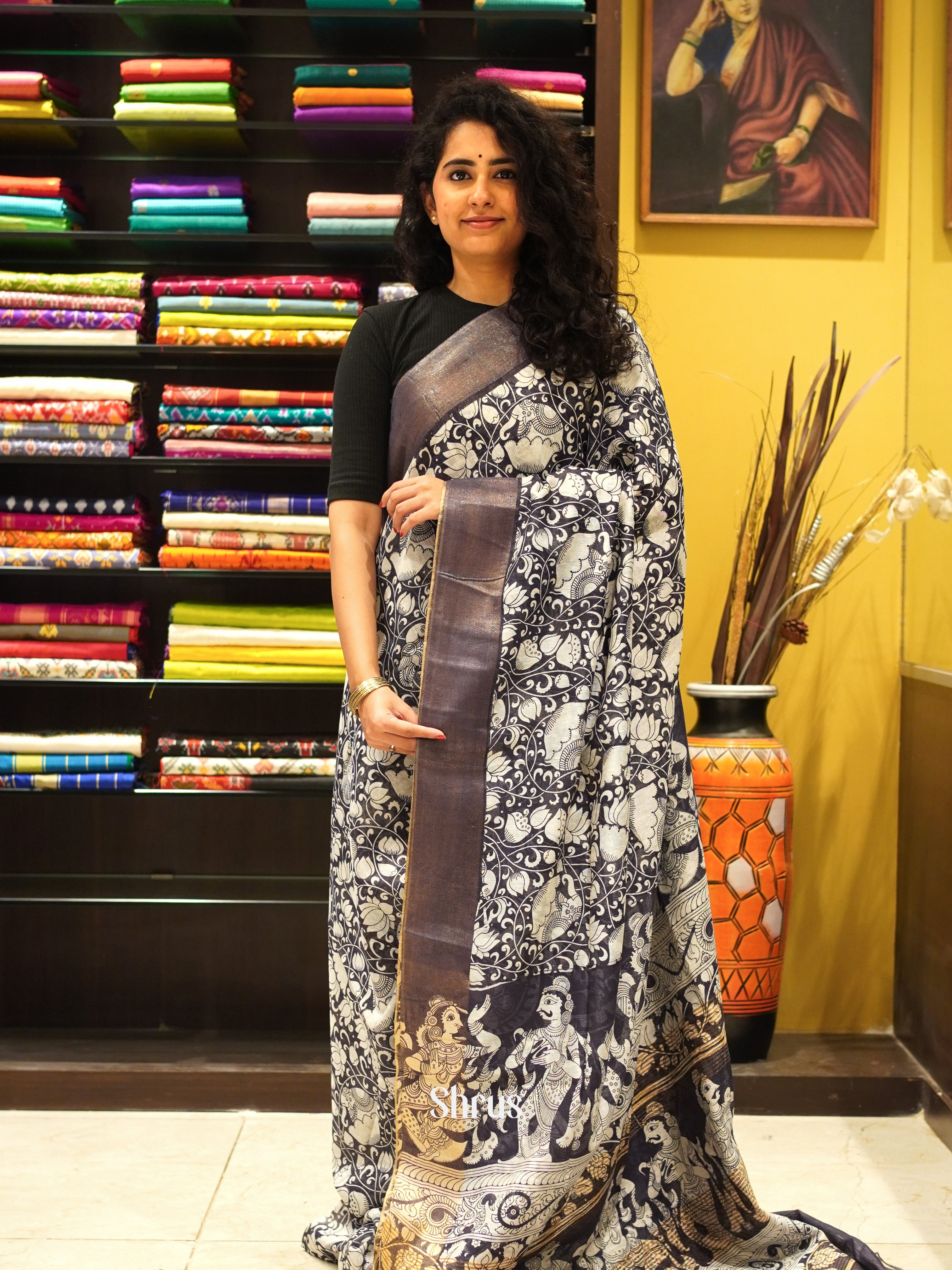 CES09030 - Art Linen Saree - Shop on ShrusEternity.com