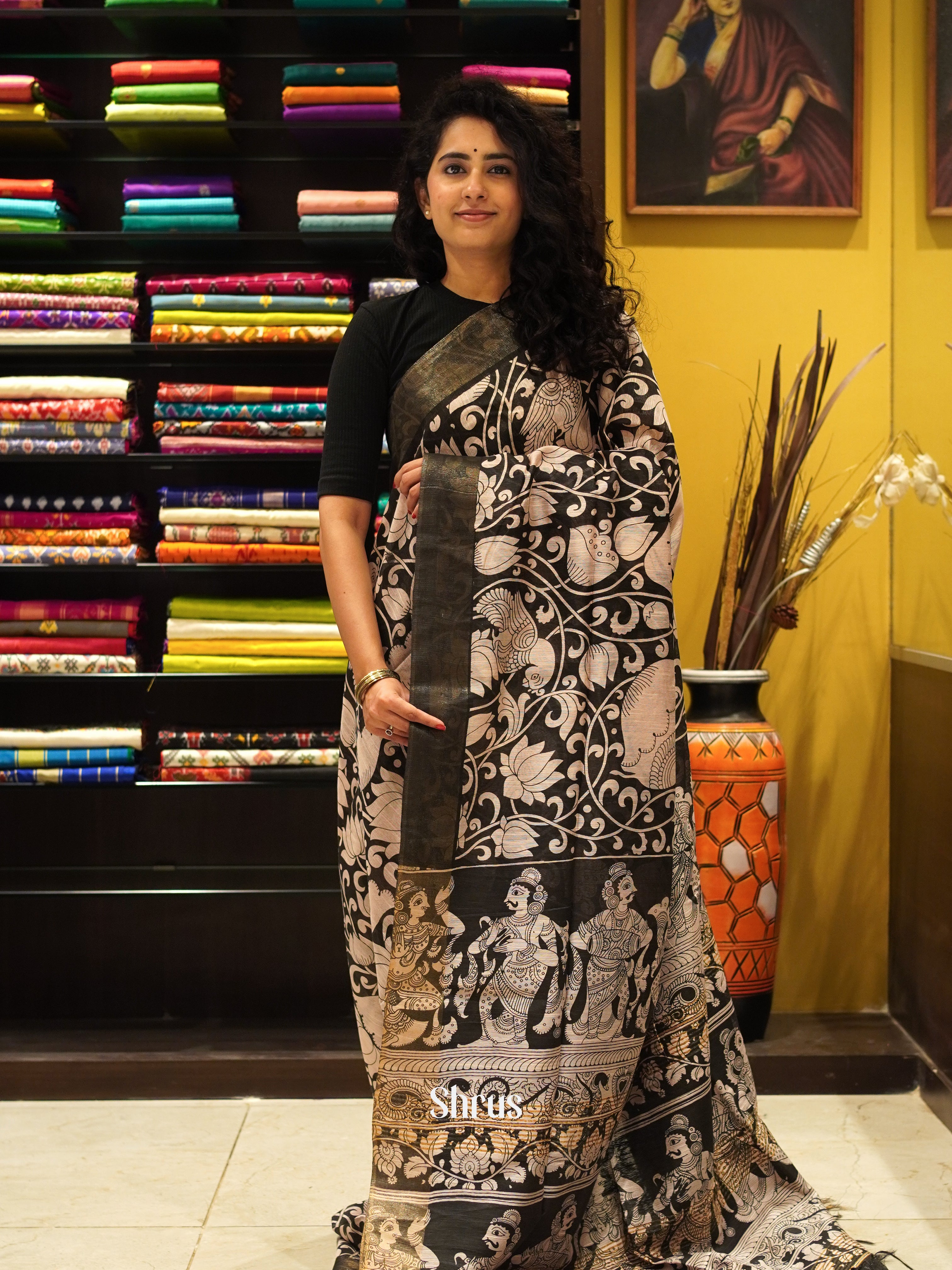 CES09032 - Art Linen Saree - Shop on ShrusEternity.com