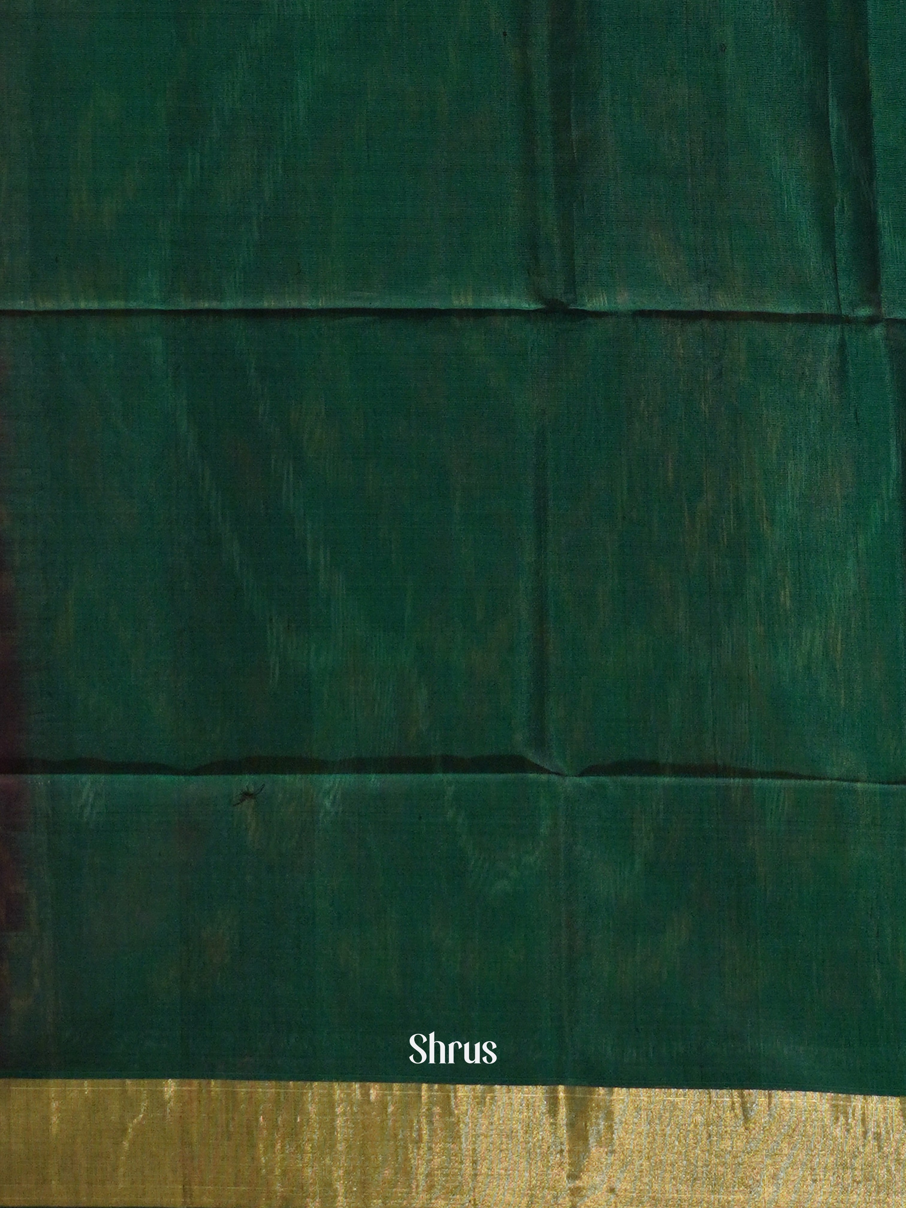 Brown & Green - Pochampally sico Saree