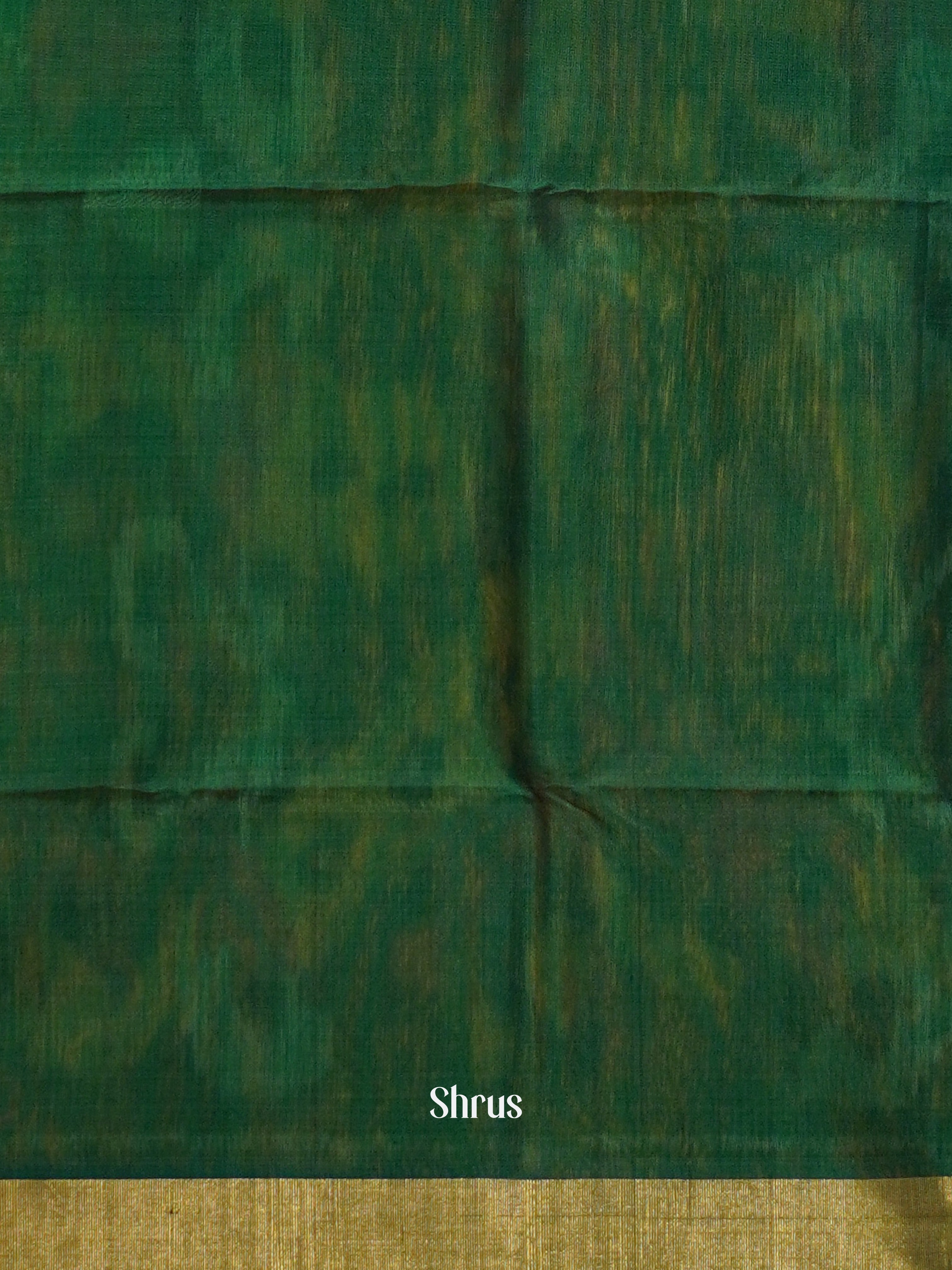 Brown & Green - Pochampally sico Saree