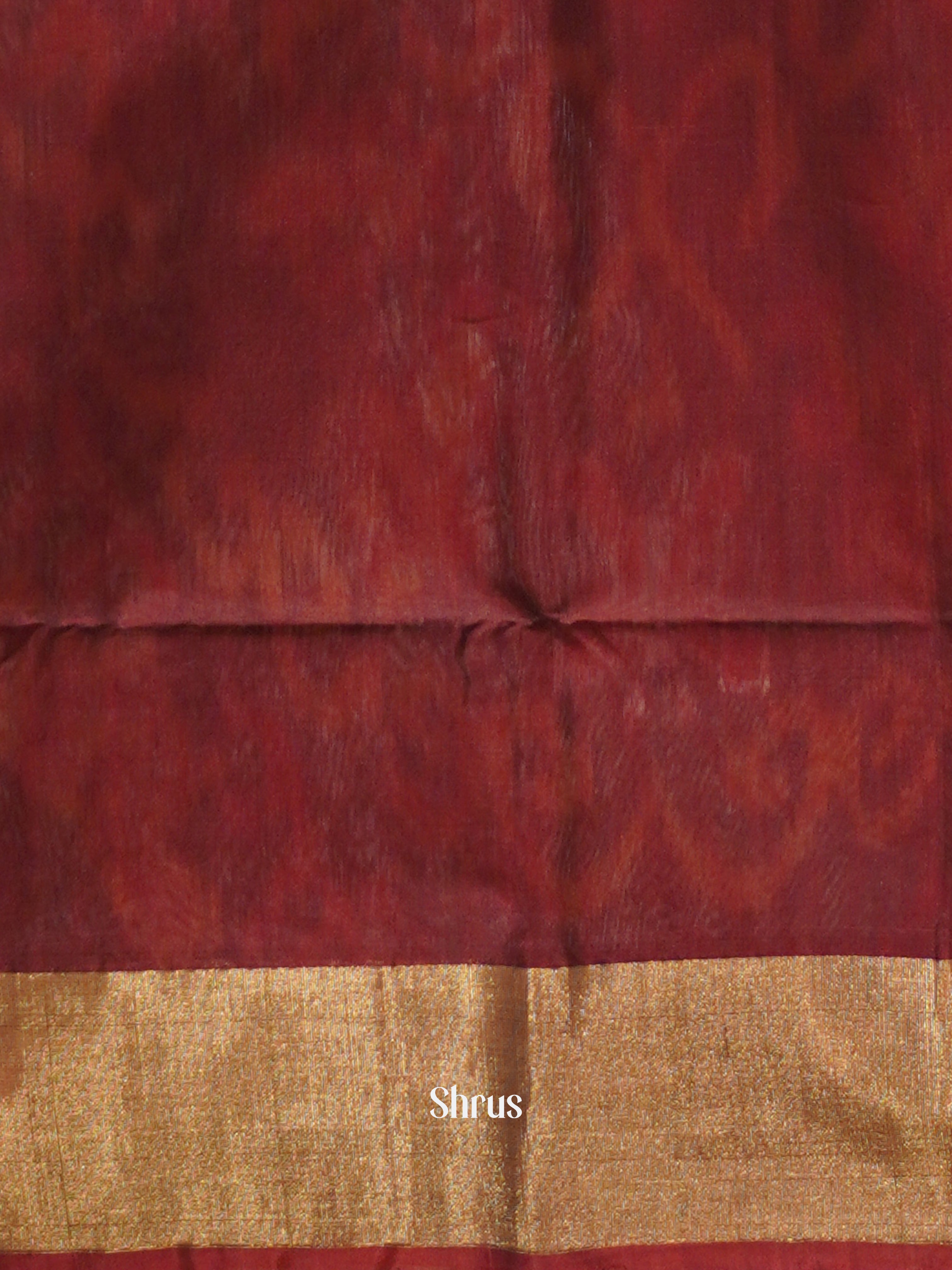 Grey & Maroon - Pochampally sico Saree