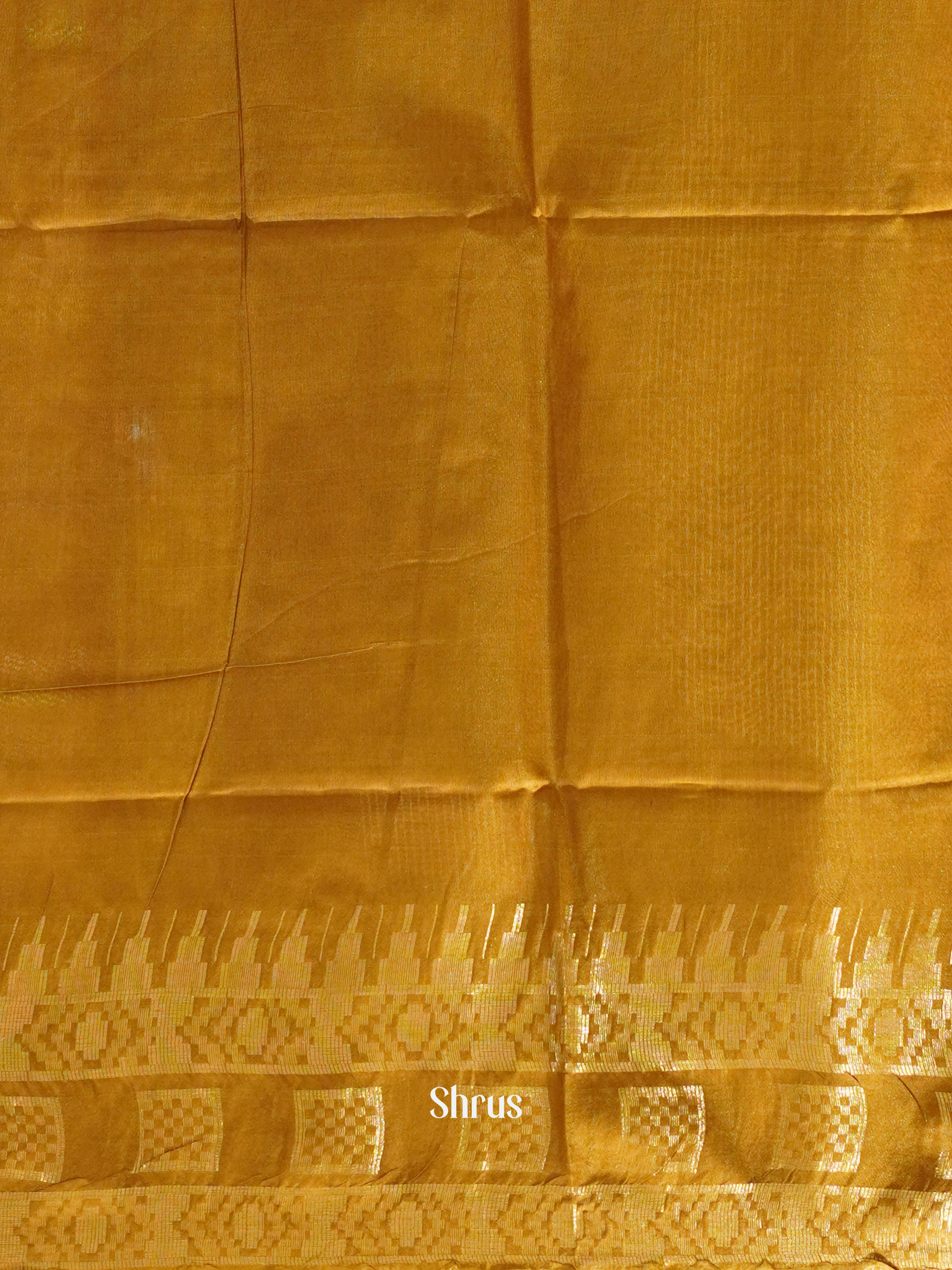 Cream & Mustard - Shibori Saree - Shop on ShrusEternity.com