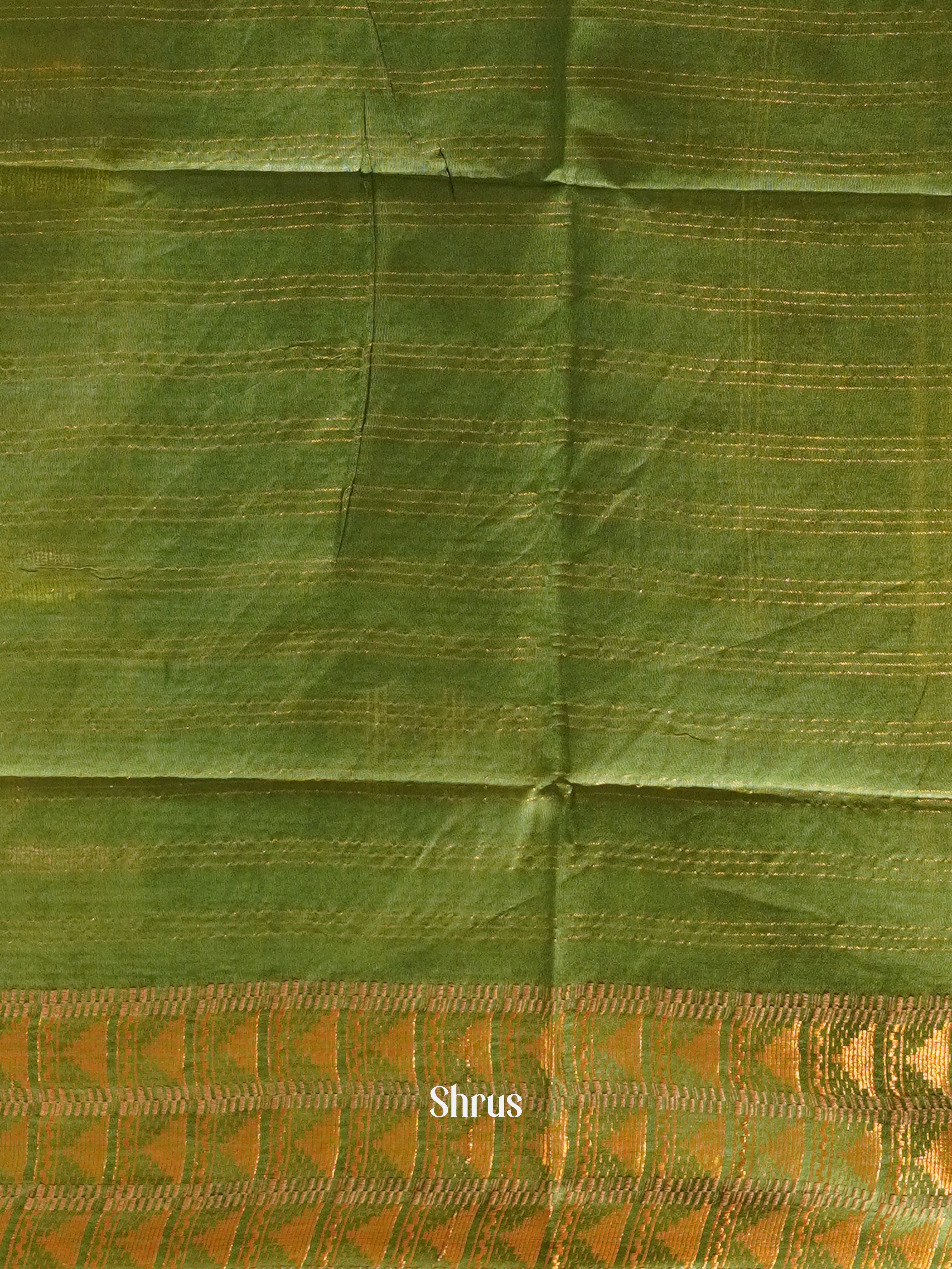 Cream & Green - Shibori Saree - Shop on ShrusEternity.com