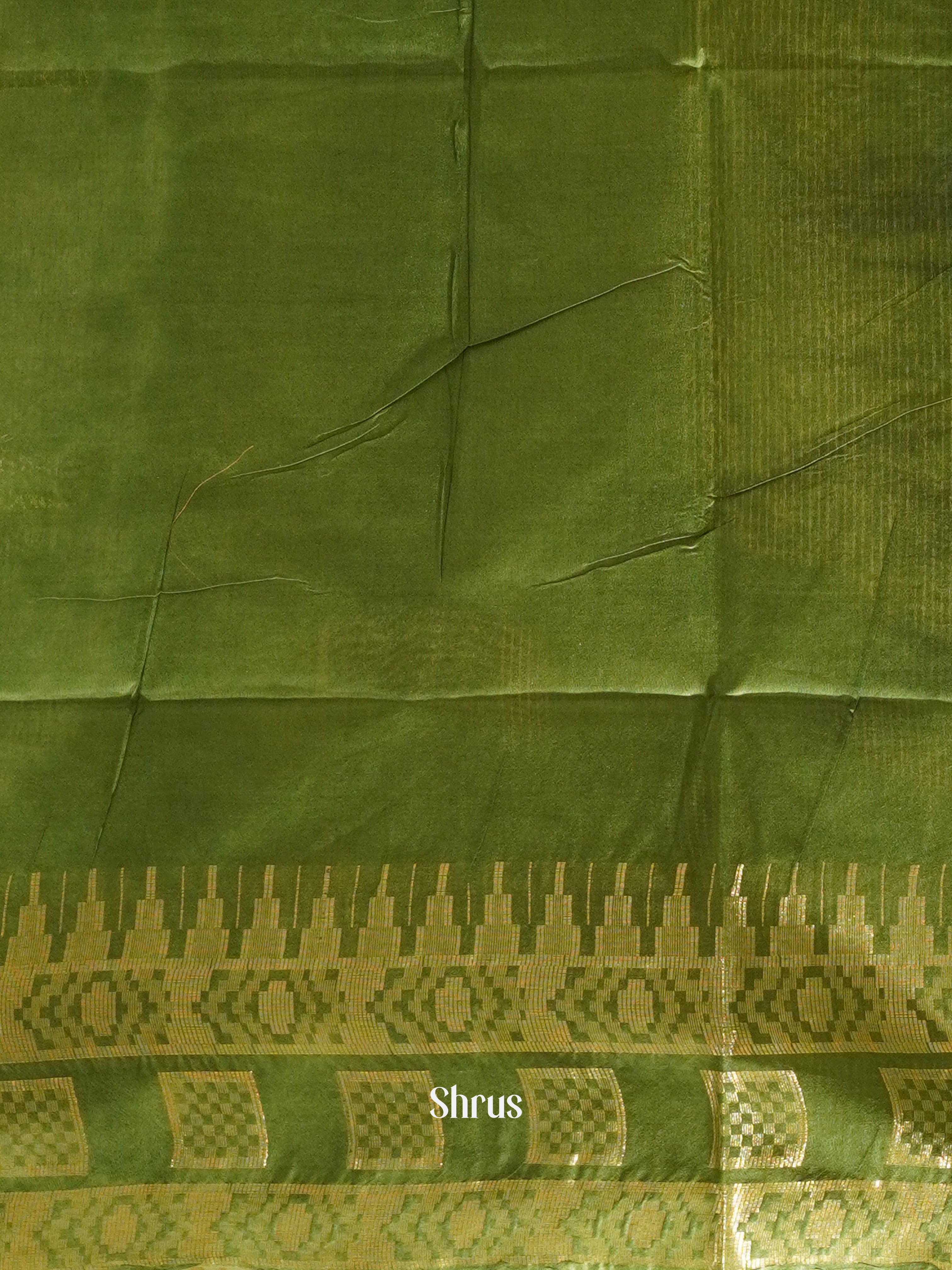 Cream & Green - Shibori Saree - Shop on ShrusEternity.com