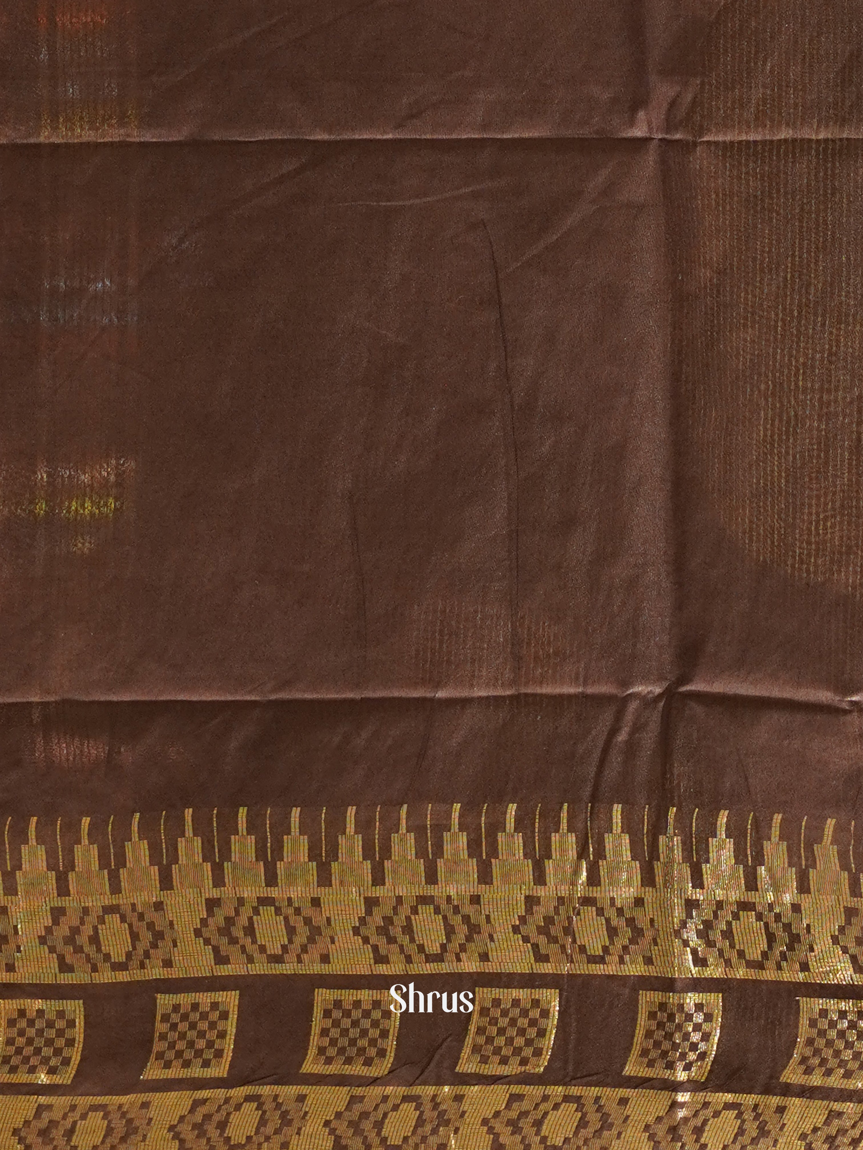 Brown & Cream - Shibori Saree - Shop on ShrusEternity.com