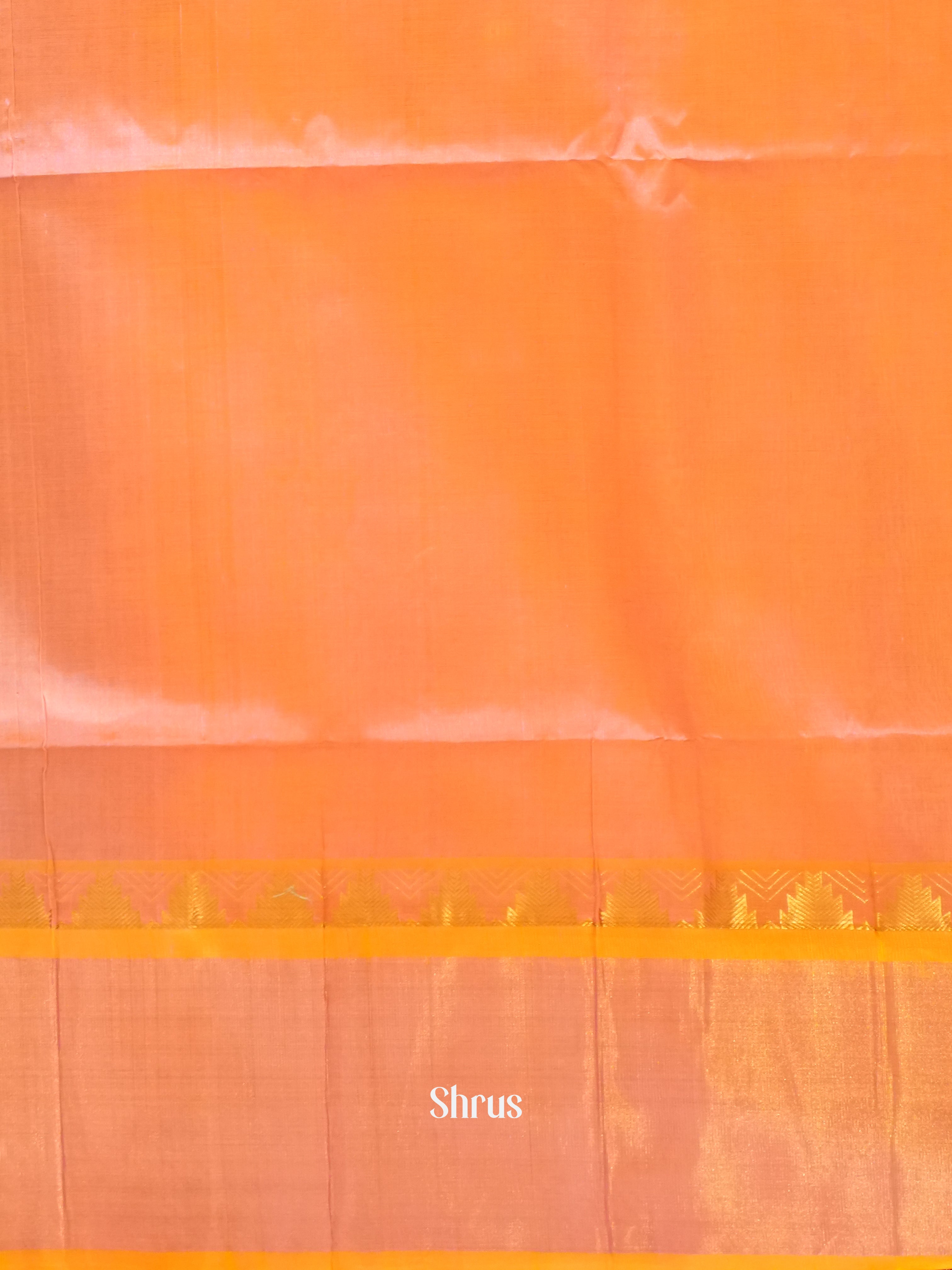 Blue & Peach- Silk Cotton Saree - Shop on ShrusEternity.com