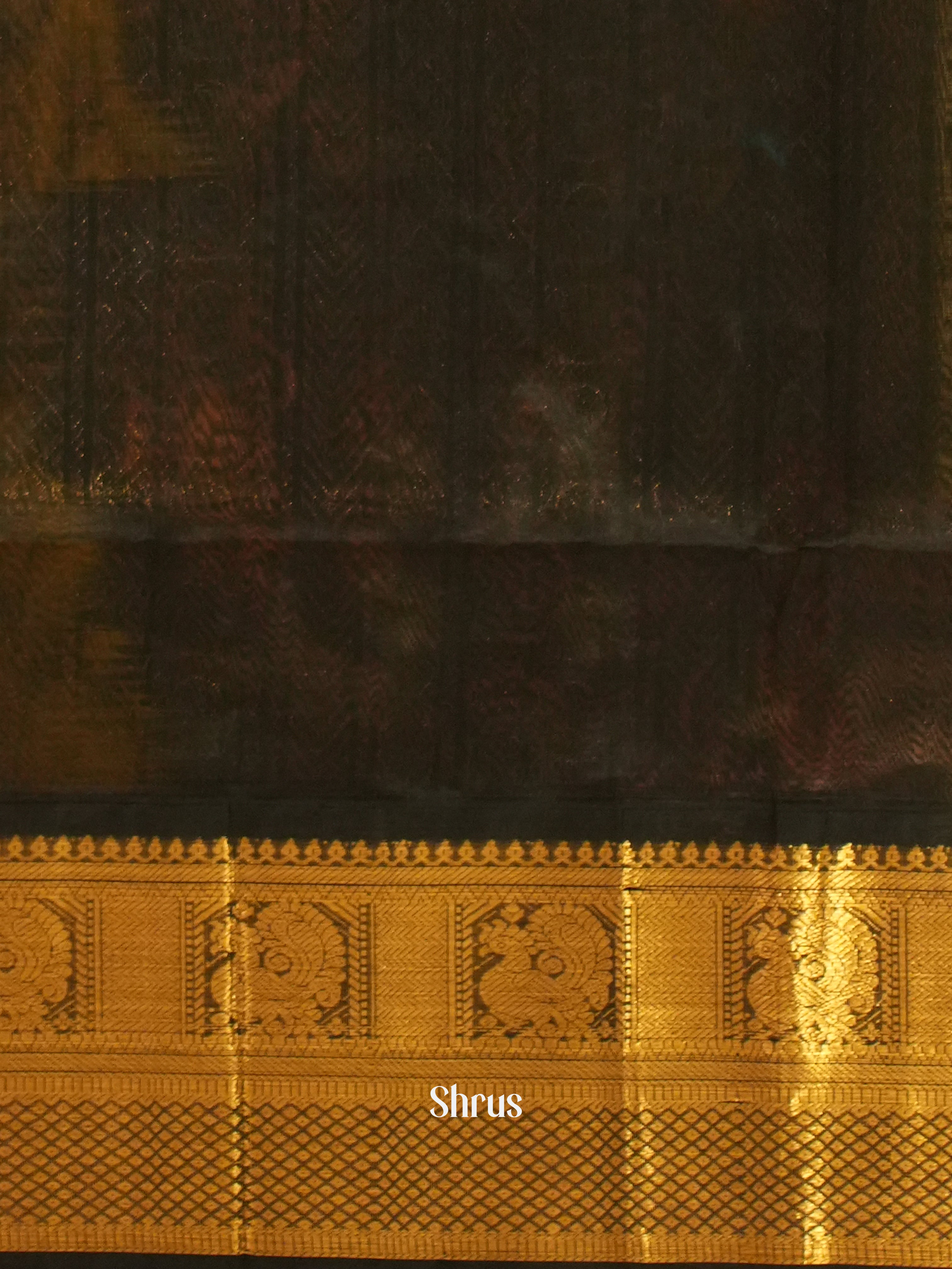 Yellow & Brown - Silk Cotton Saree - Shop on ShrusEternity.com