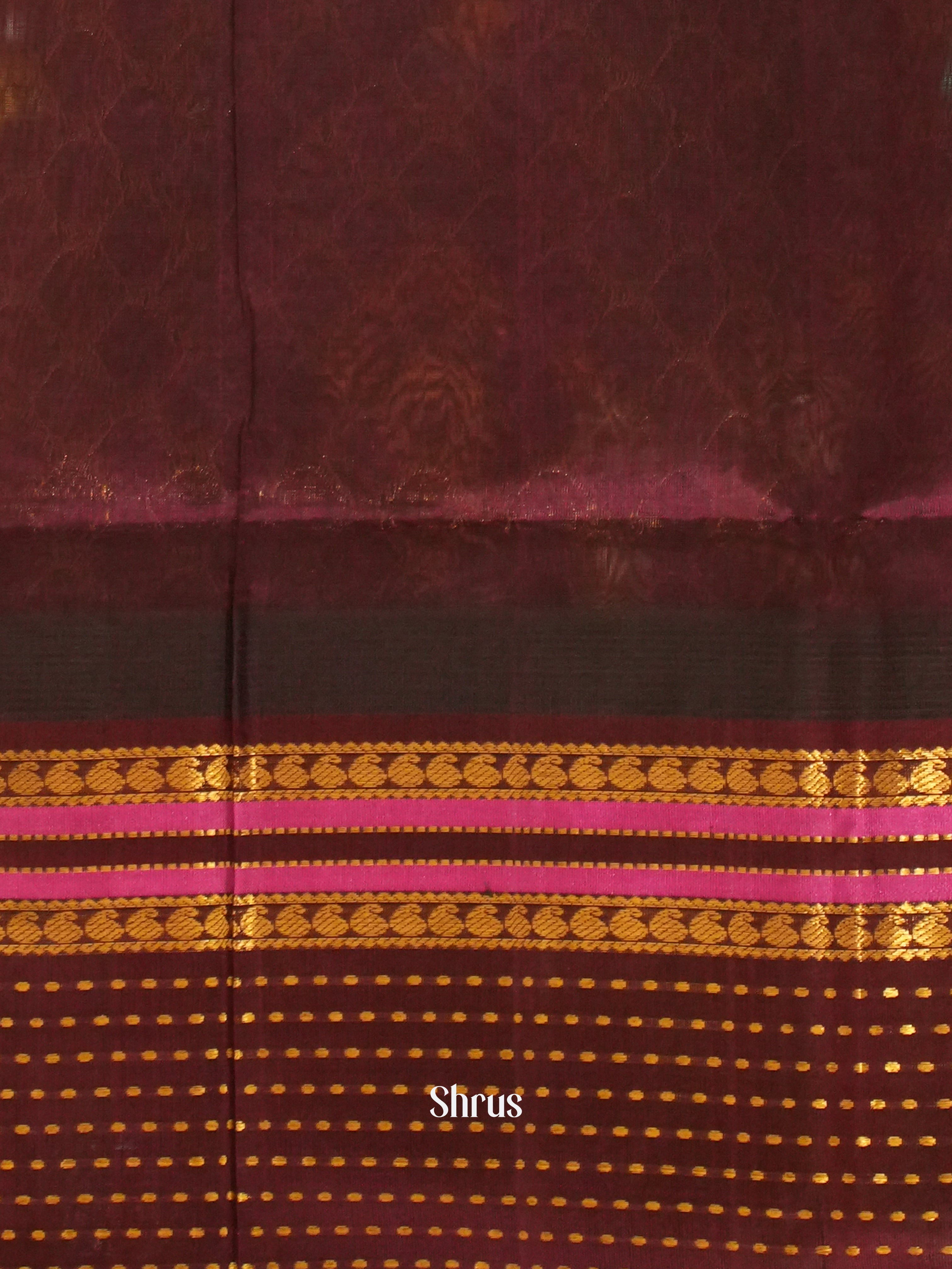 Sandal & Wine - Silk Cotton Saree - Shop on ShrusEternity.com