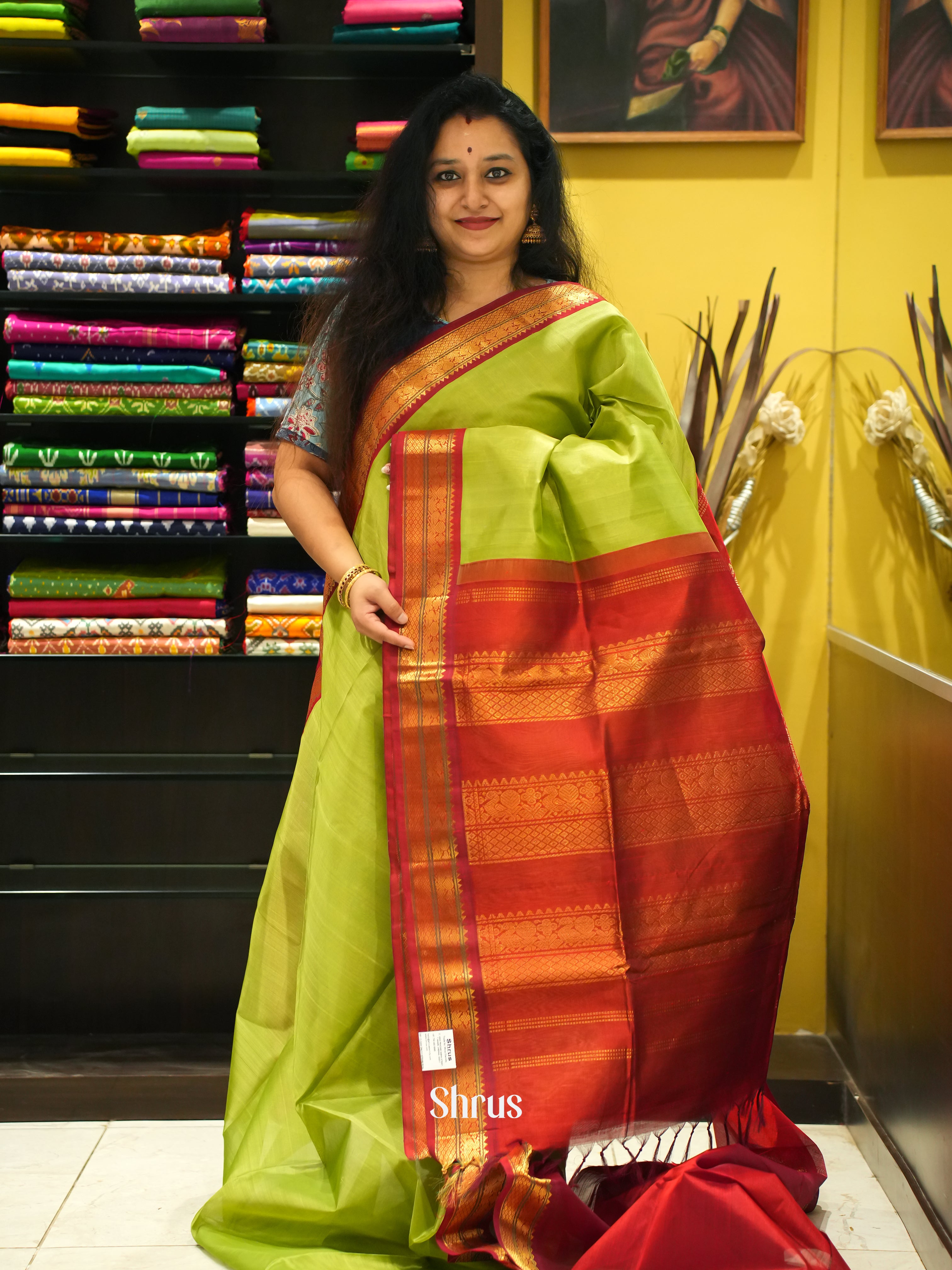 CES10191 - Silk Cotton Saree - Shop on ShrusEternity.com