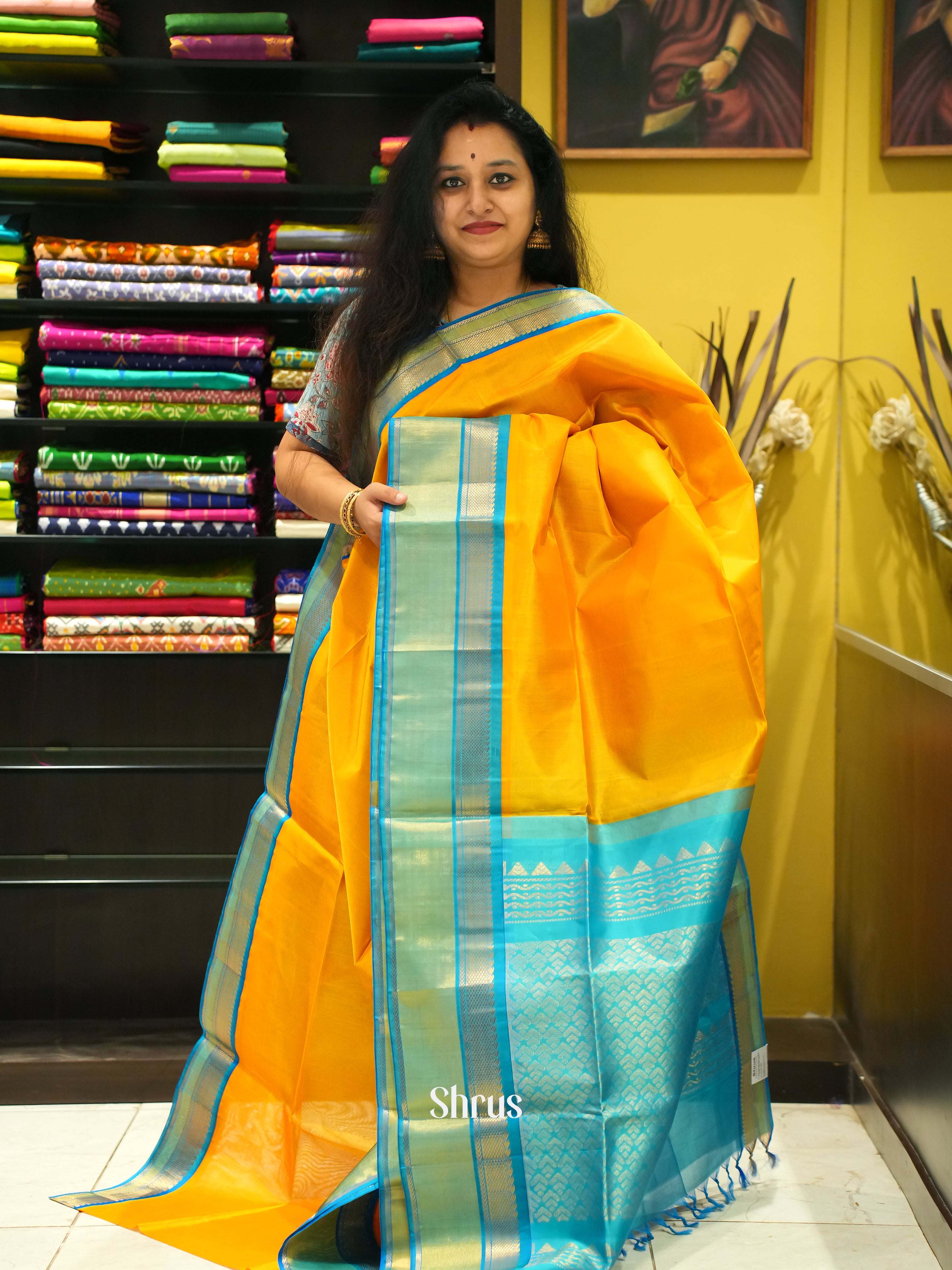 CES10209 - Silk Cotton Saree - Shop on ShrusEternity.com