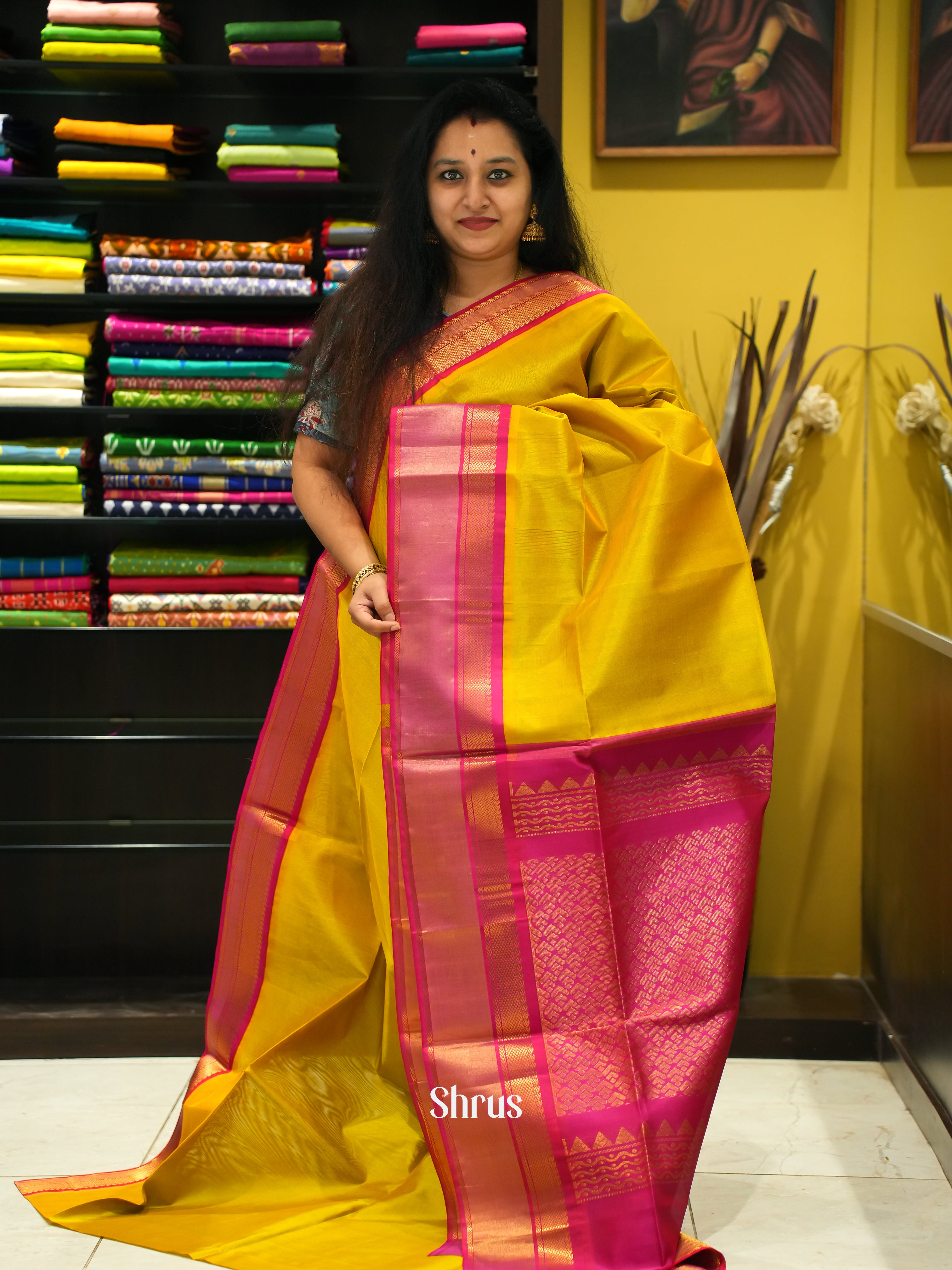 CES10210 - Silk Cotton Saree - Shop on ShrusEternity.com