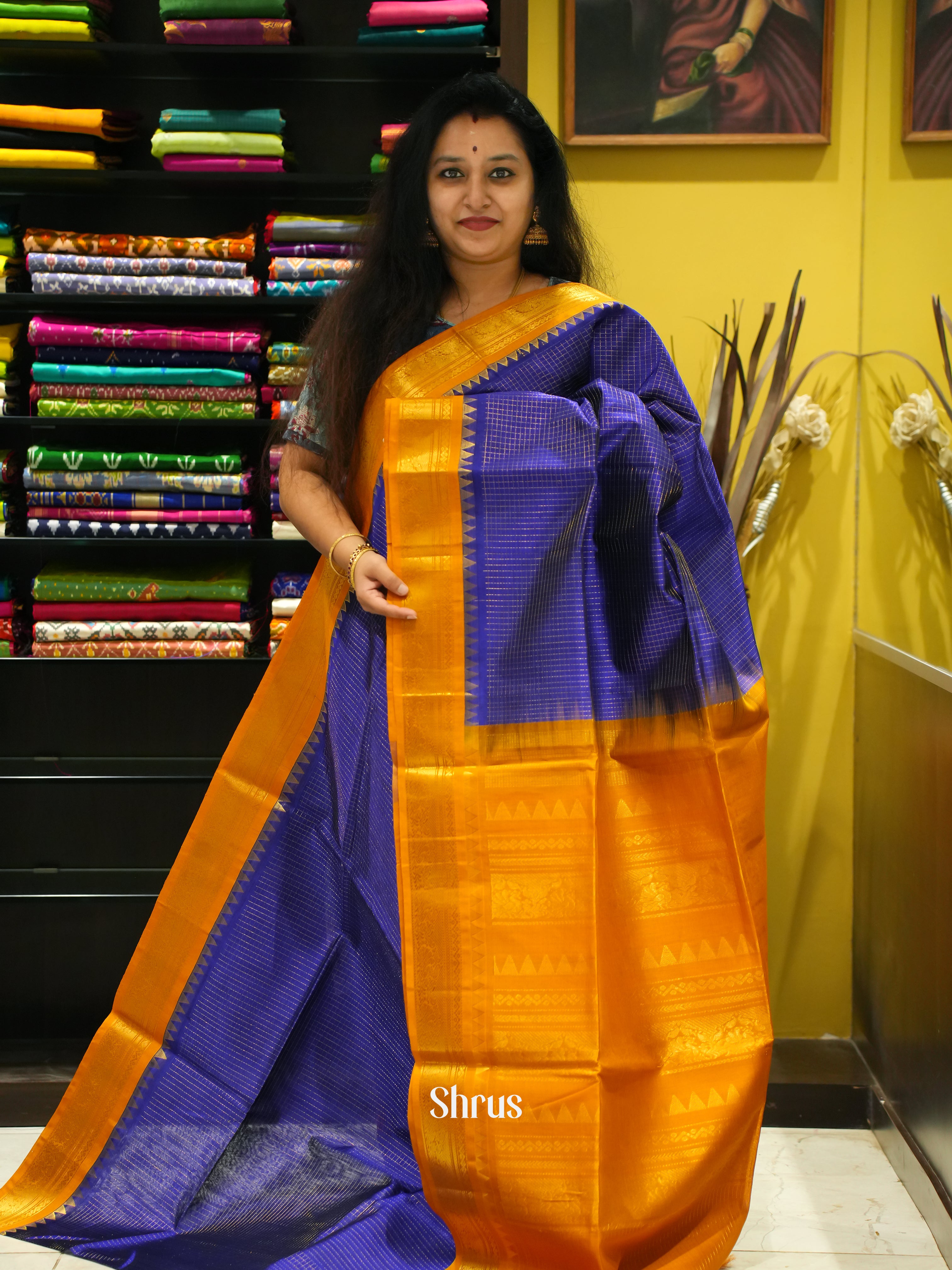 CES10241 - Silk Cotton Saree - Shop on ShrusEternity.com