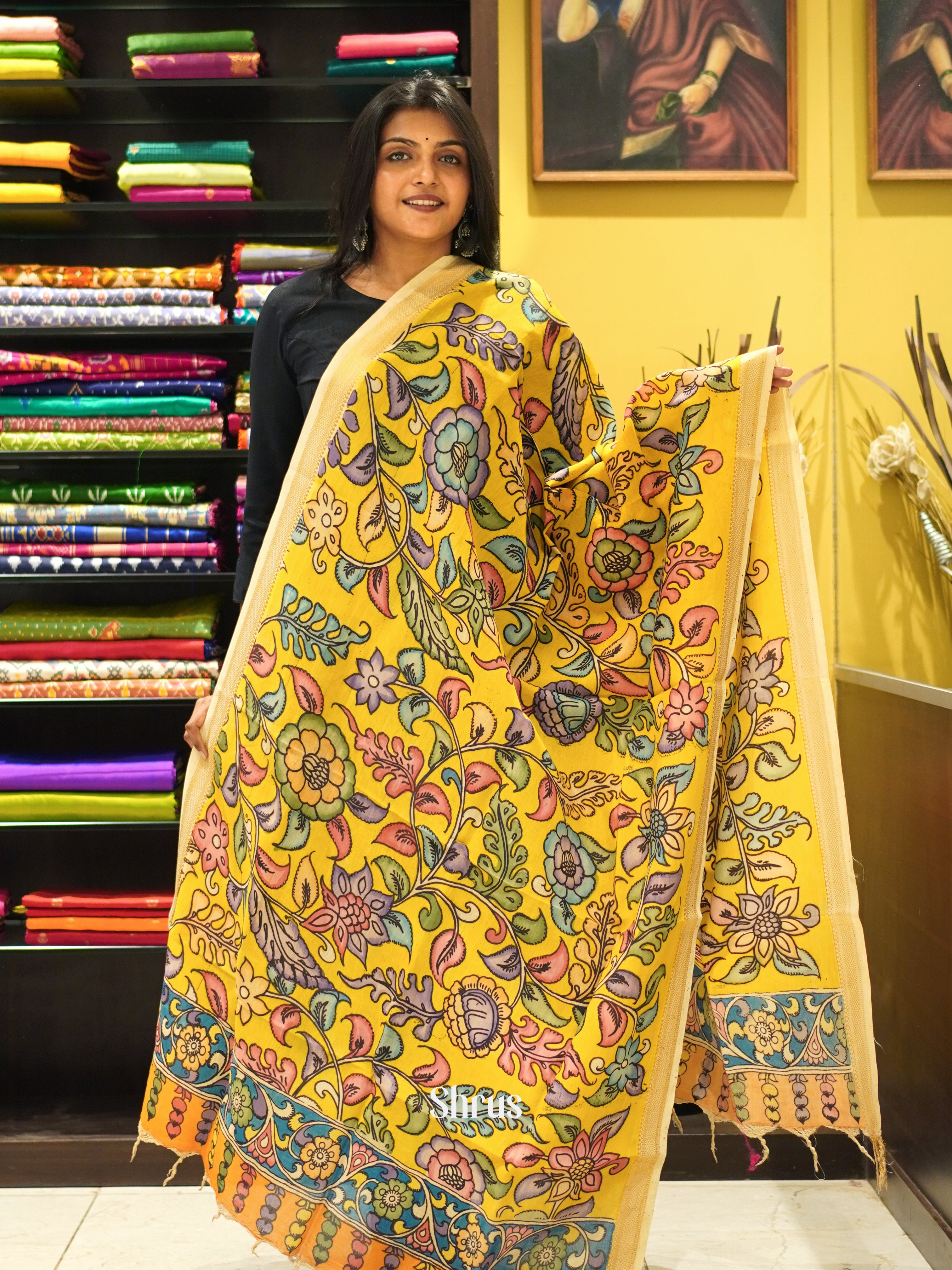 CES10328 - Penkalamkari Dupatta - Shop on ShrusEternity.com