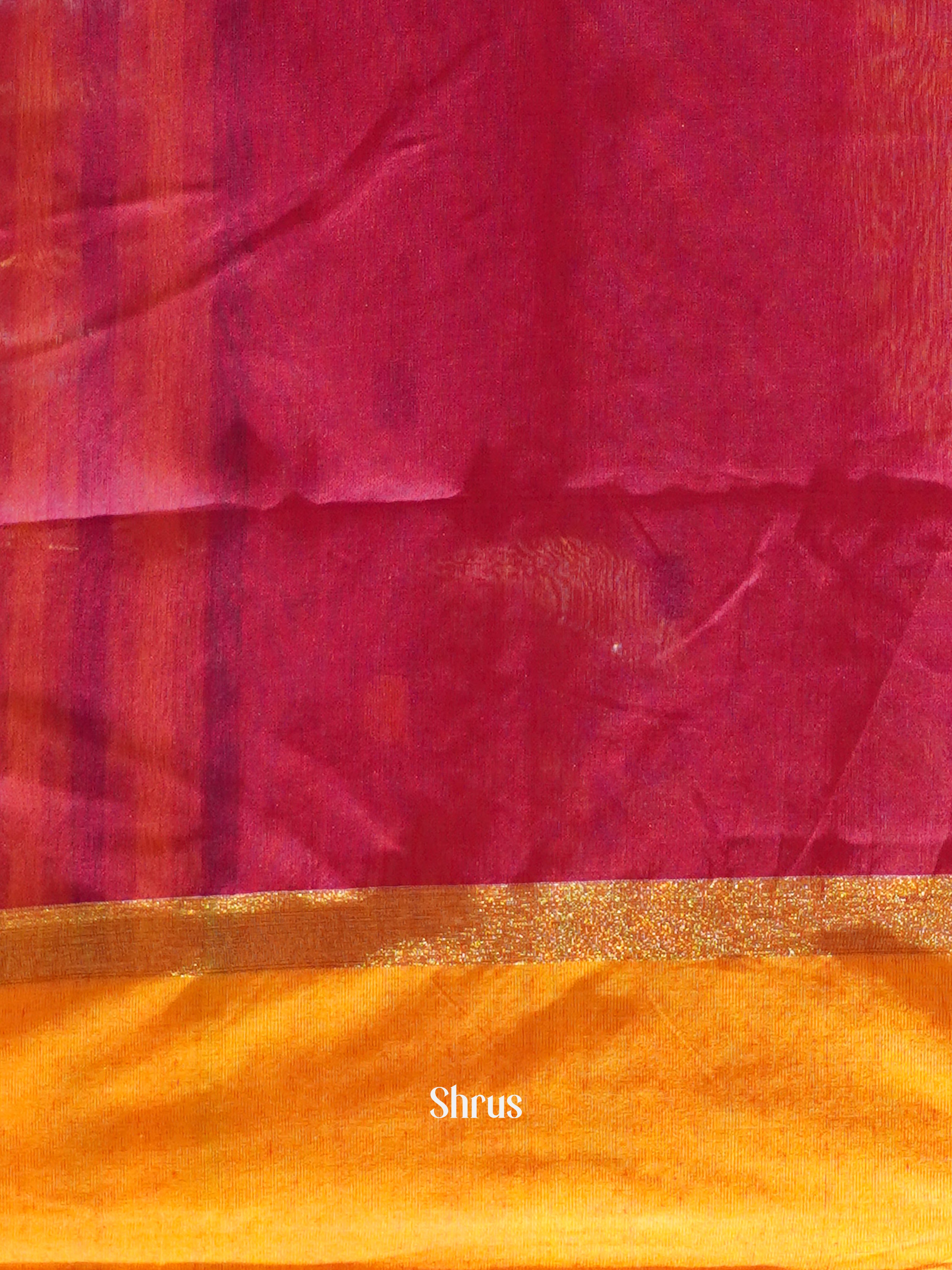 Pink & Yellow - Bengal cotton Saree - Shop on ShrusEternity.com