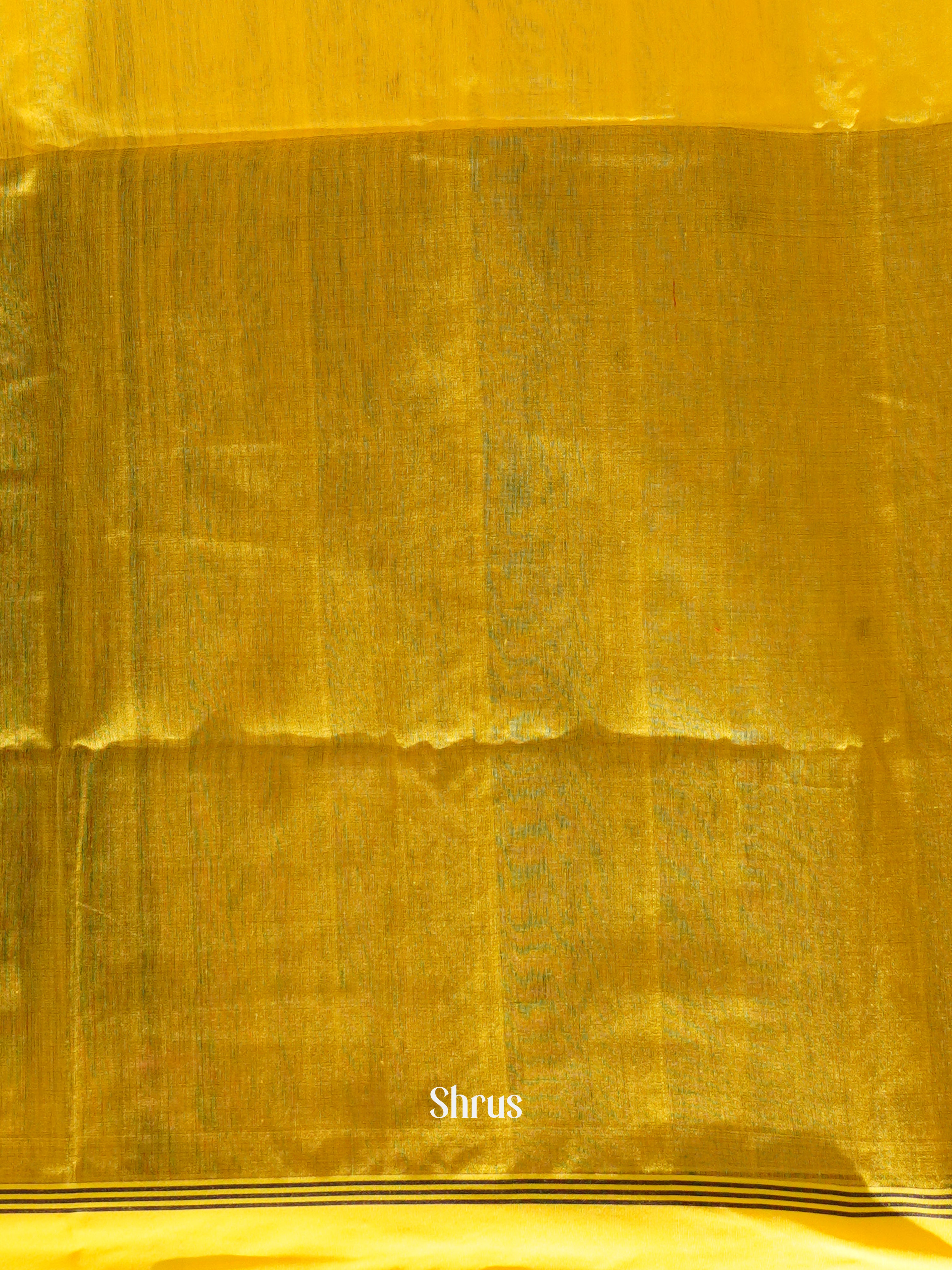 Yellow & Blue  - Bengal cotton Saree - Shop on ShrusEternity.com