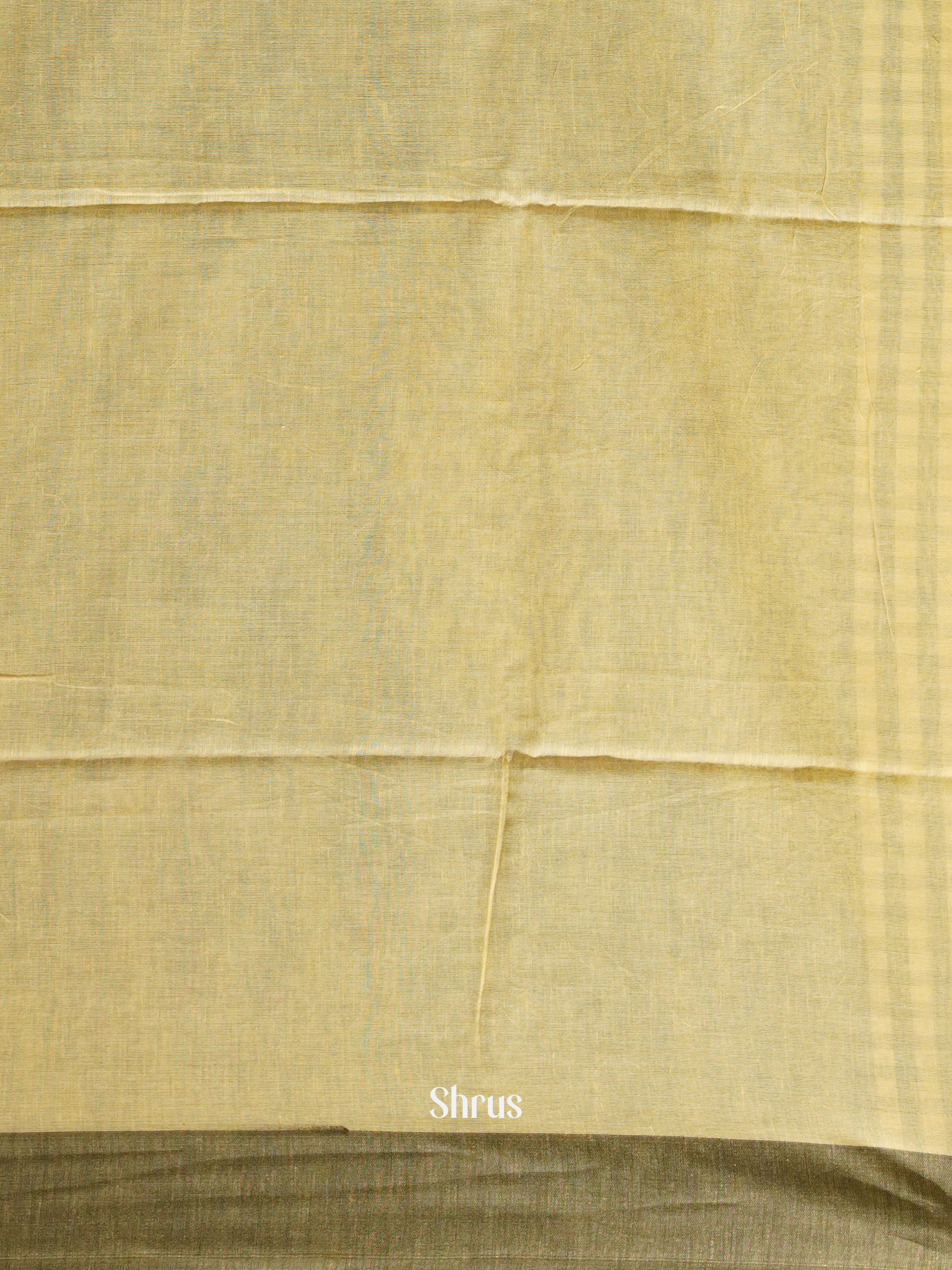 Pale Yellow & Grey - Semi Ikkat saree - Shop on ShrusEternity.com