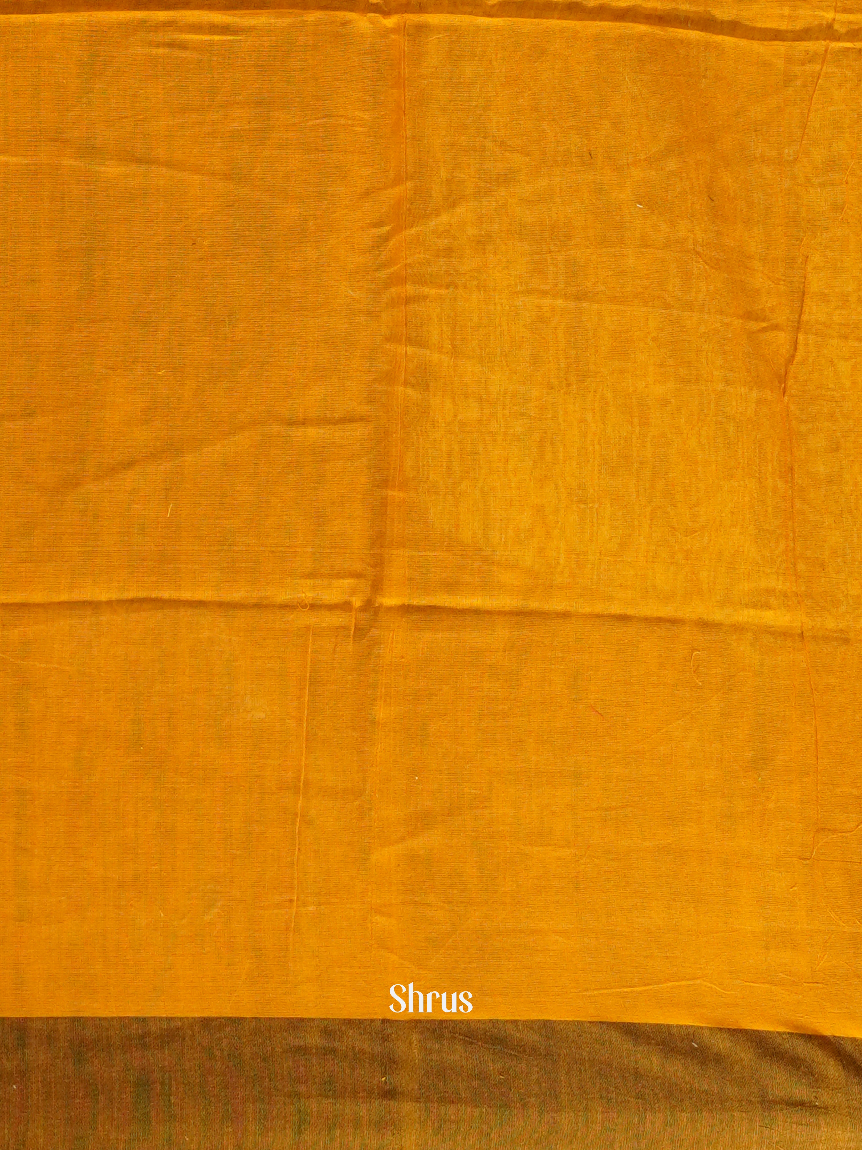 Mustard  & Black - Semi Ikkat saree - Shop on ShrusEternity.com