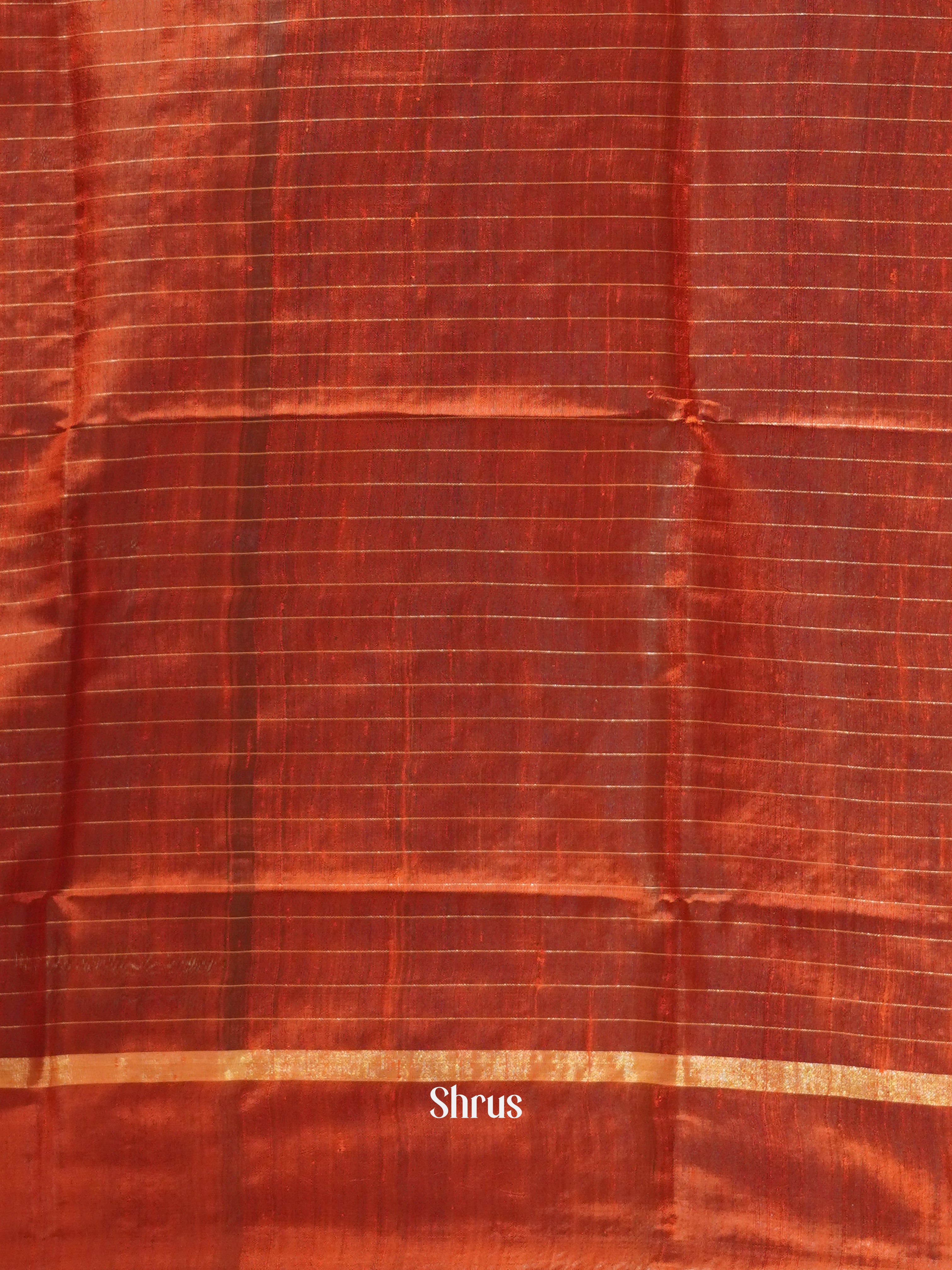 Green & Red - Raw Silk Saree - Shop on ShrusEternity.com