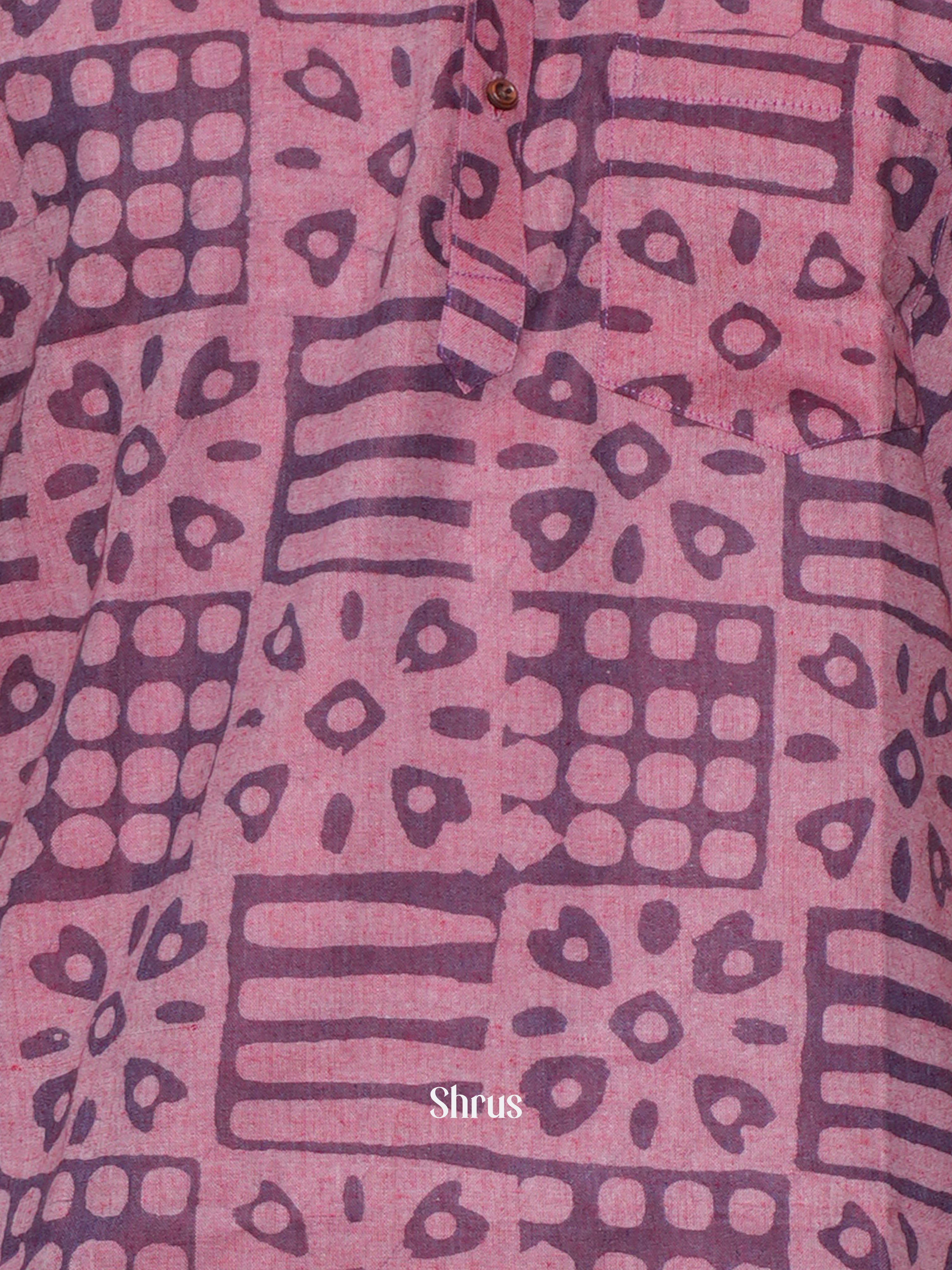 Pink- Readymade Mens Kurta