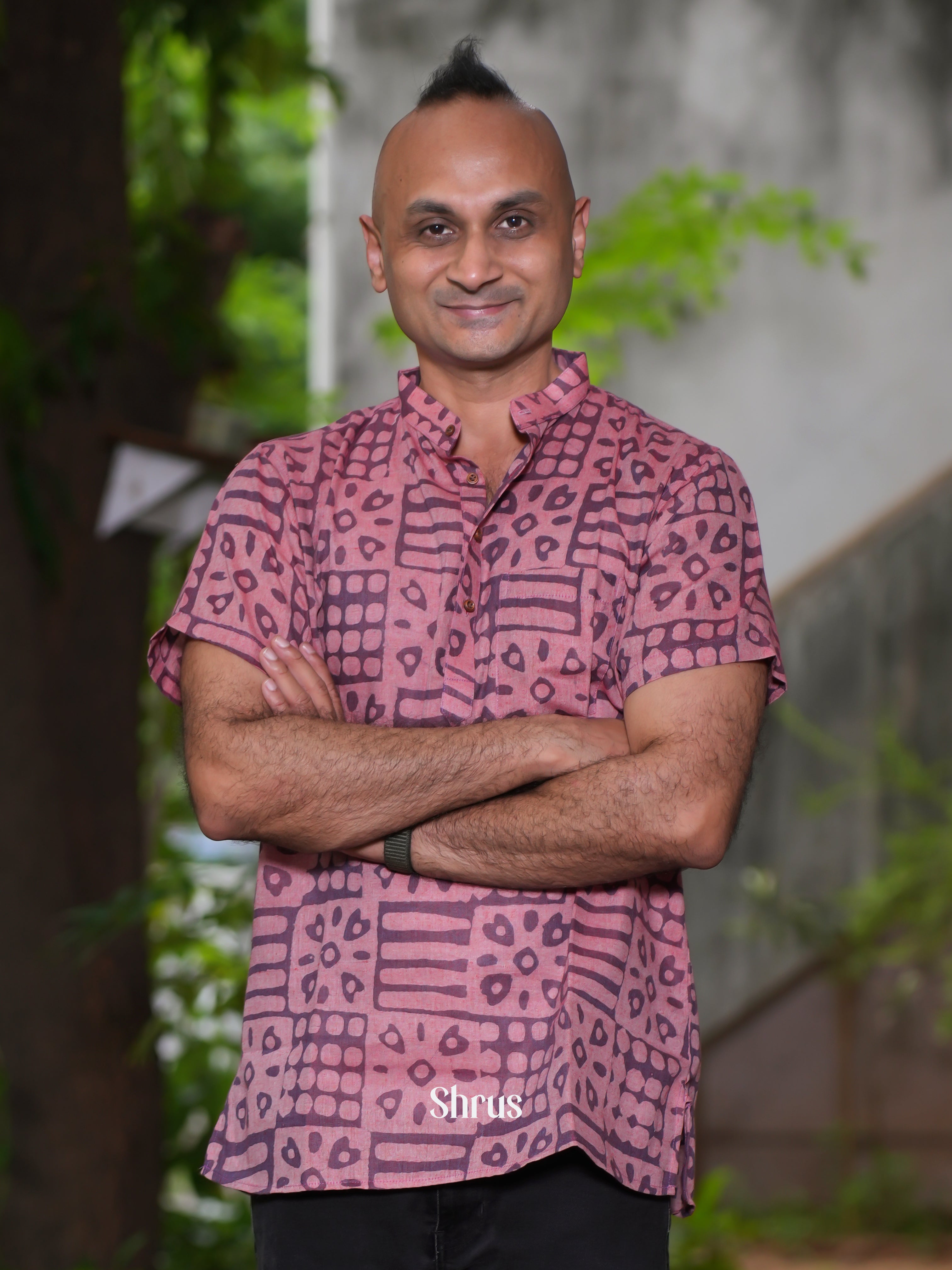 Pink- Readymade Mens Kurta