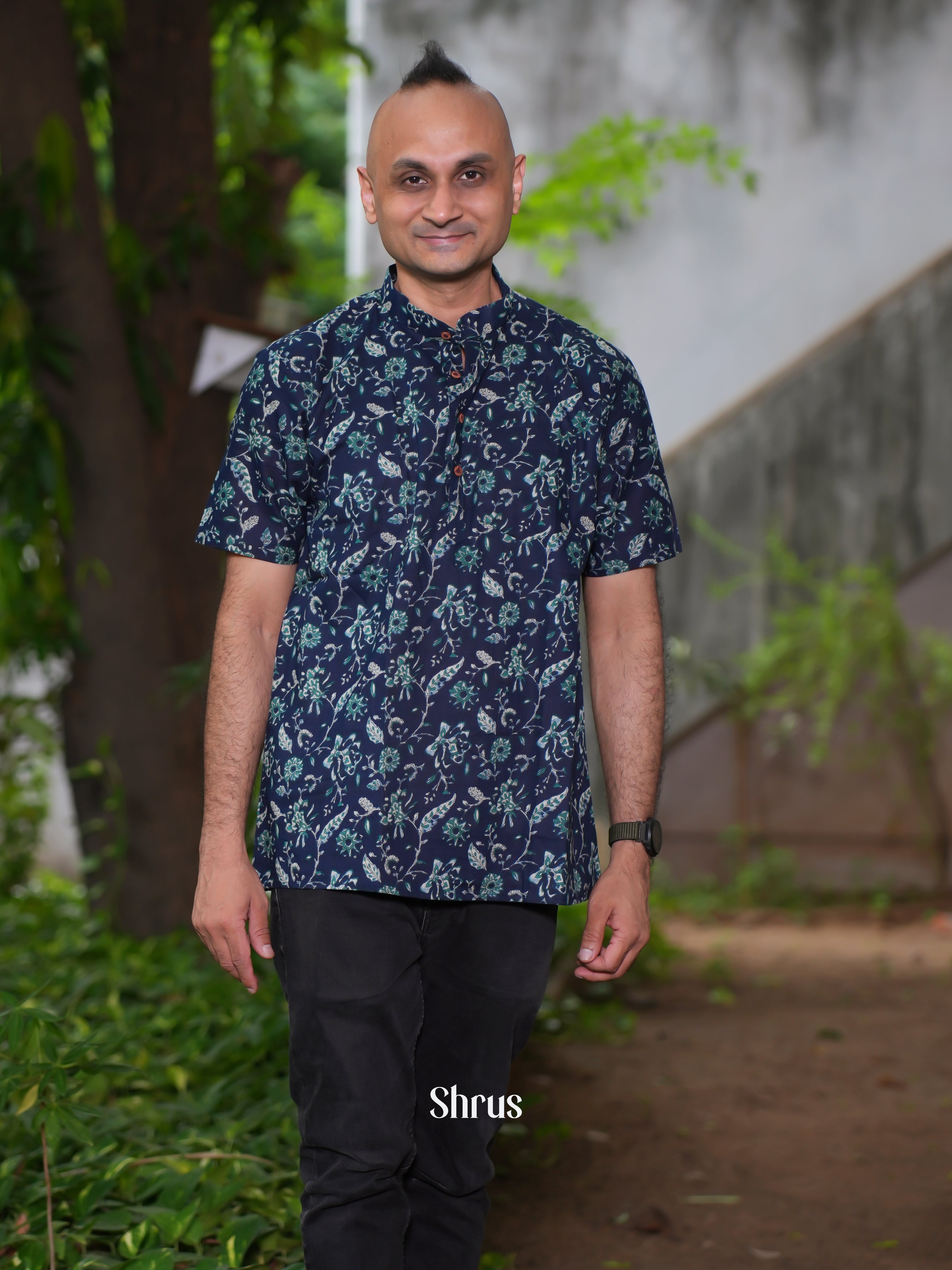 Blue - Readymade Mens Kurta - Shop on ShrusEternity.com
