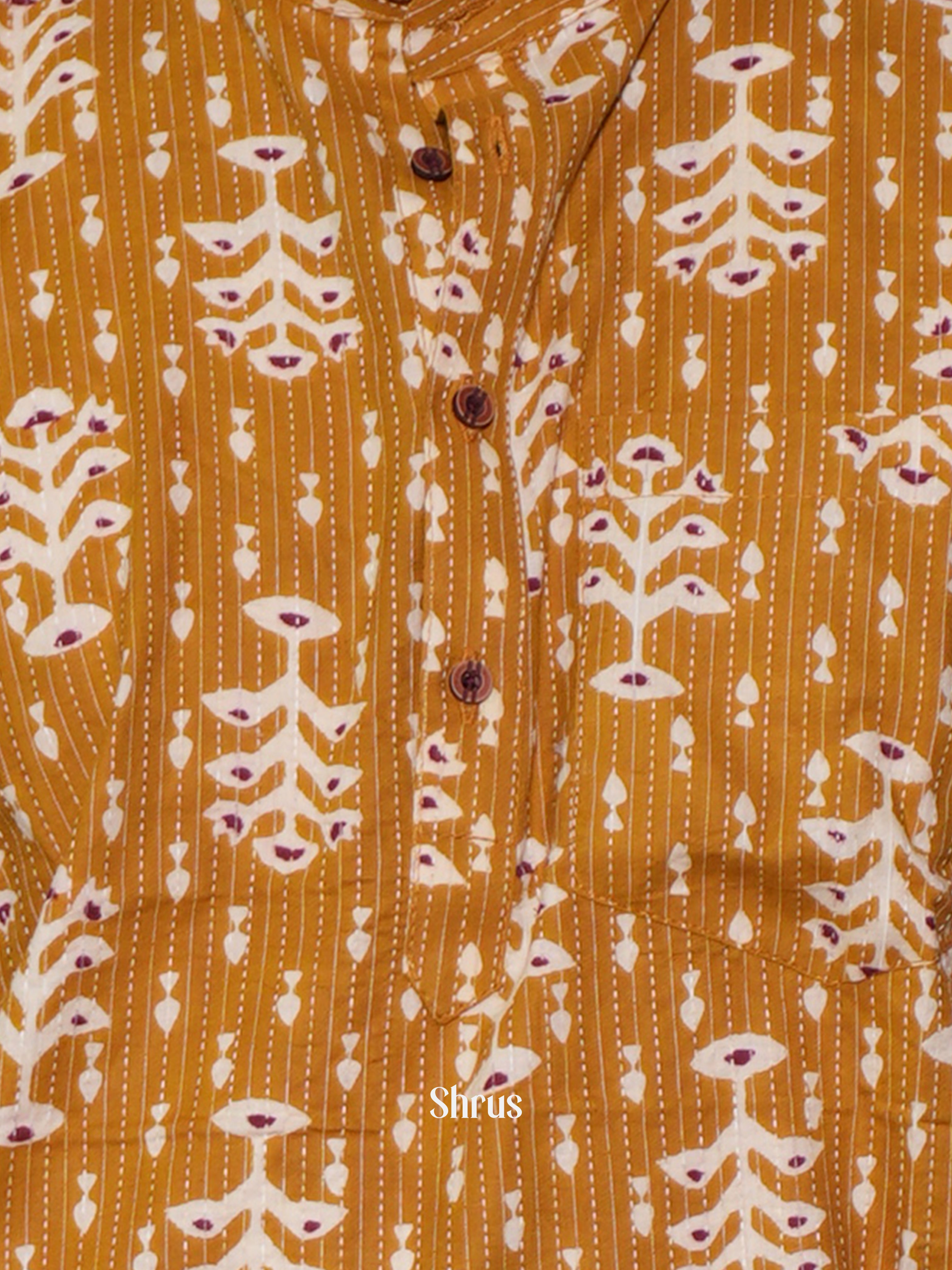 Mustard - Readymade Mens Kurta