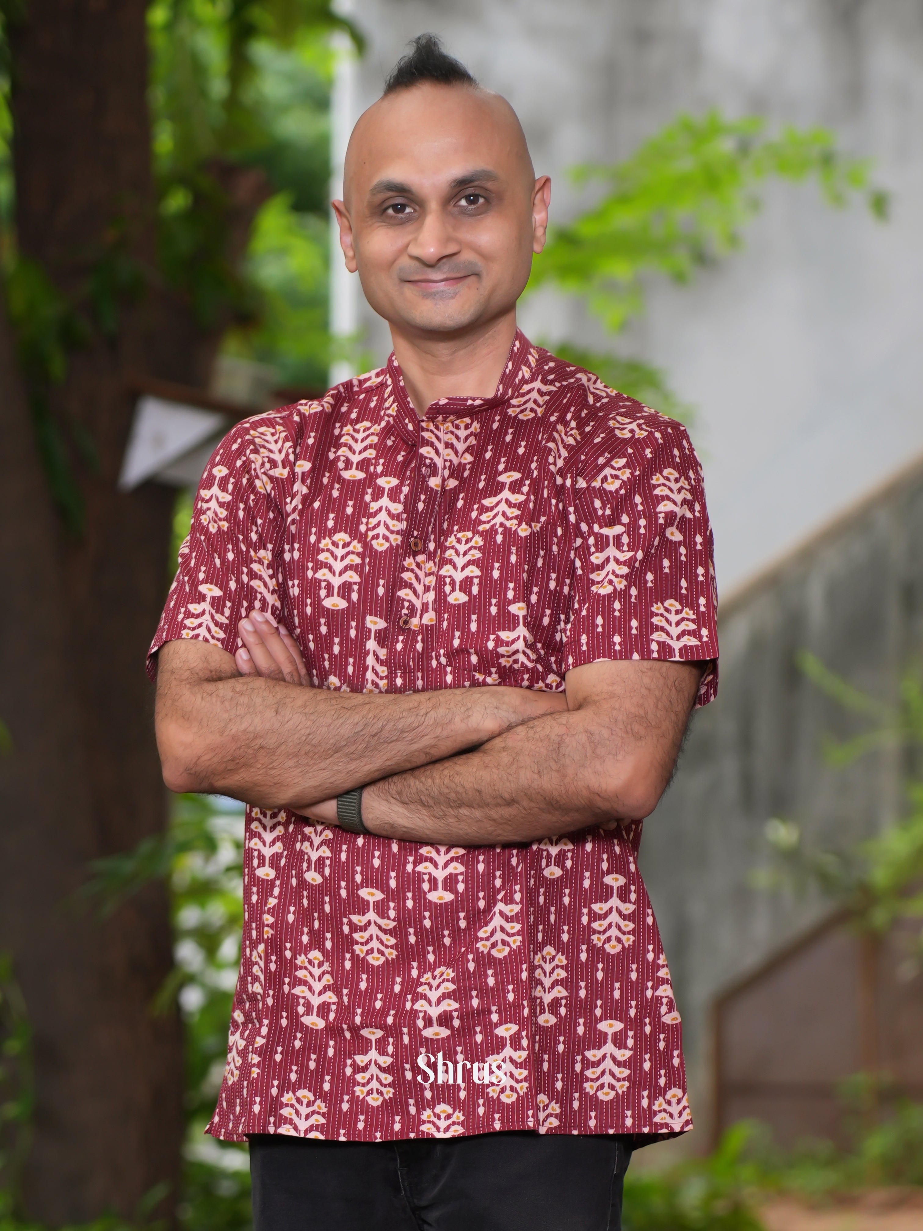 Maroon- Readymade Mens Kurta