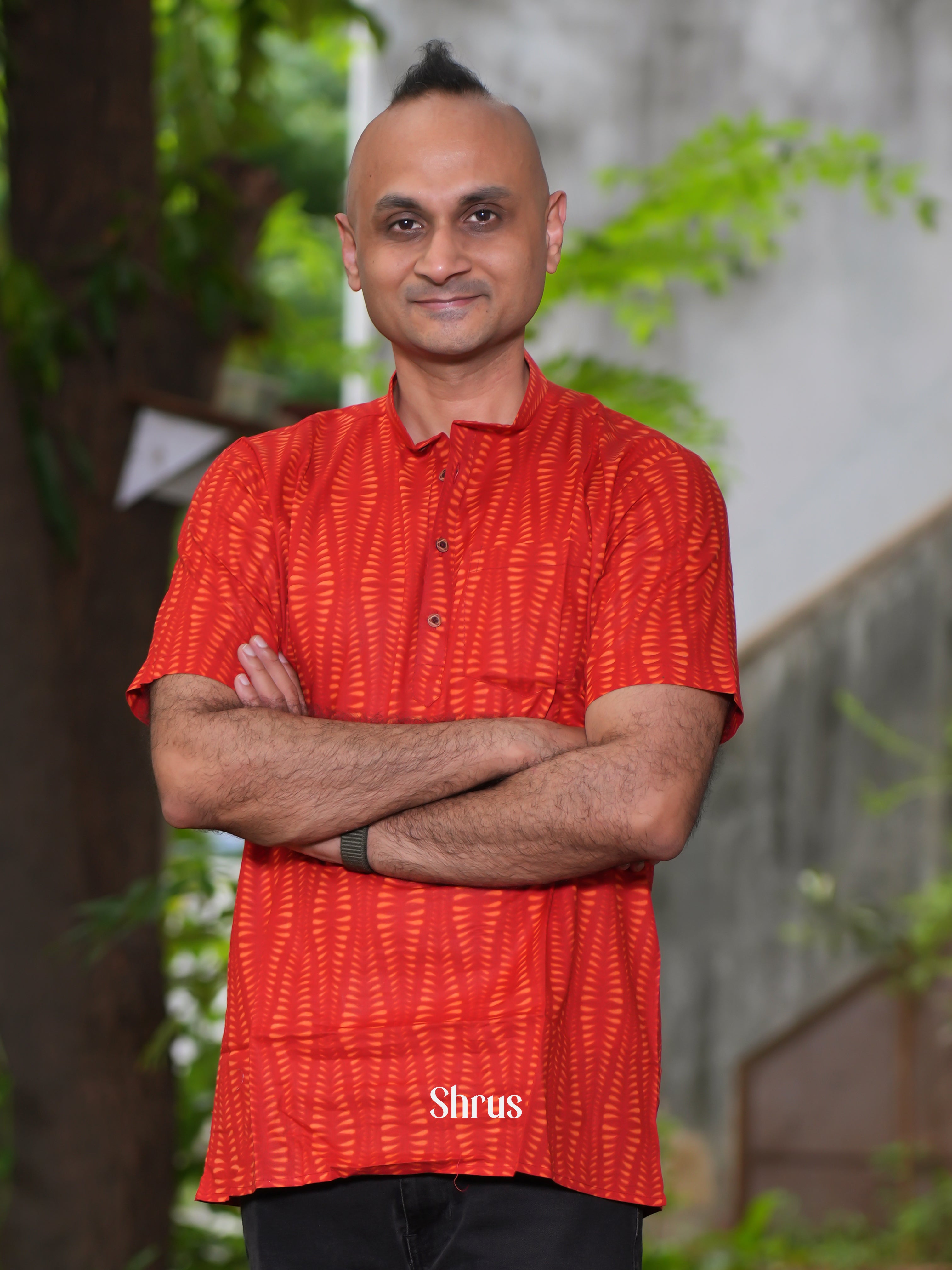 Orange - Readymade Mens Kurta