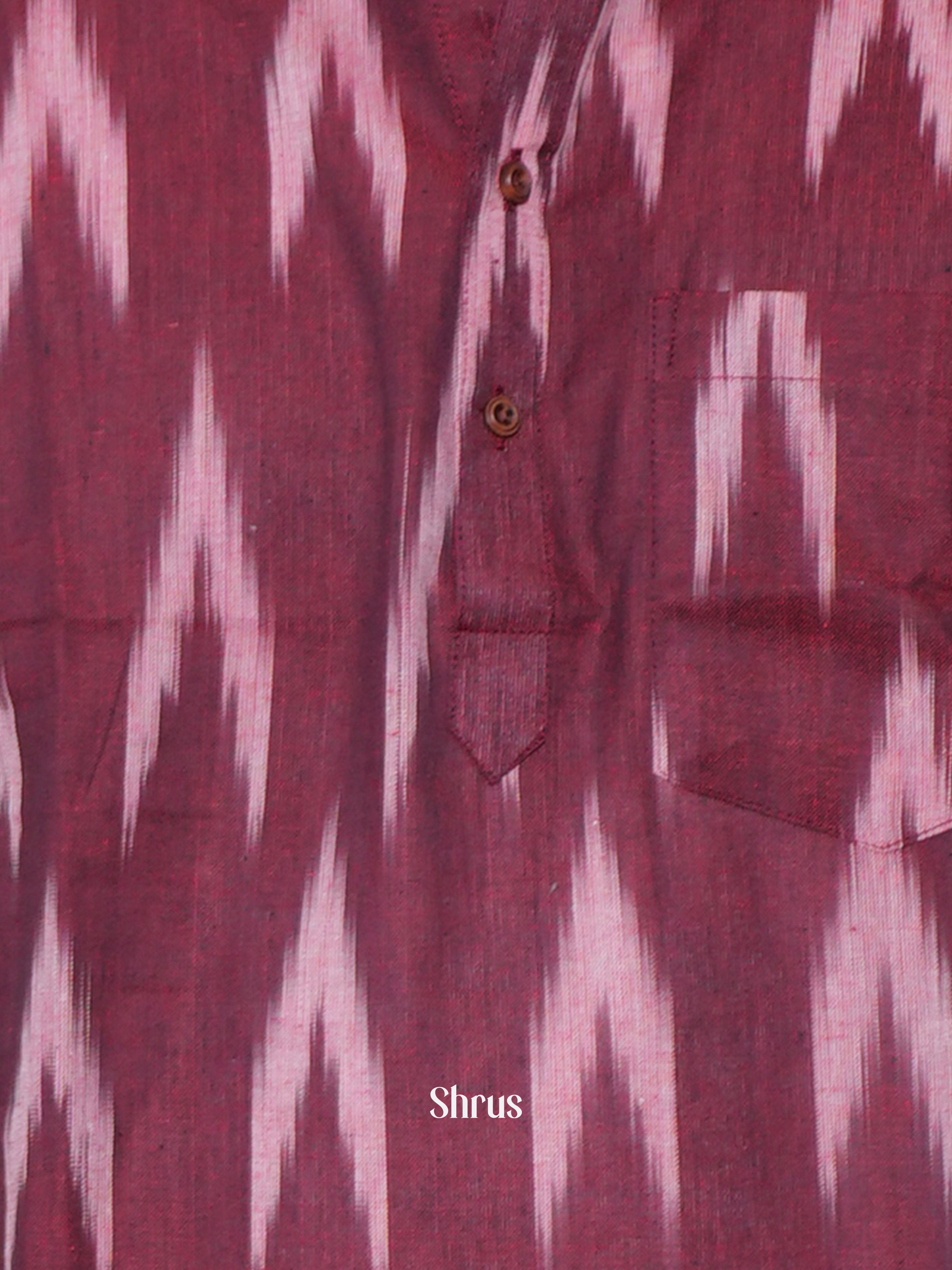 Maroon - Readymade Mens Short Kurta