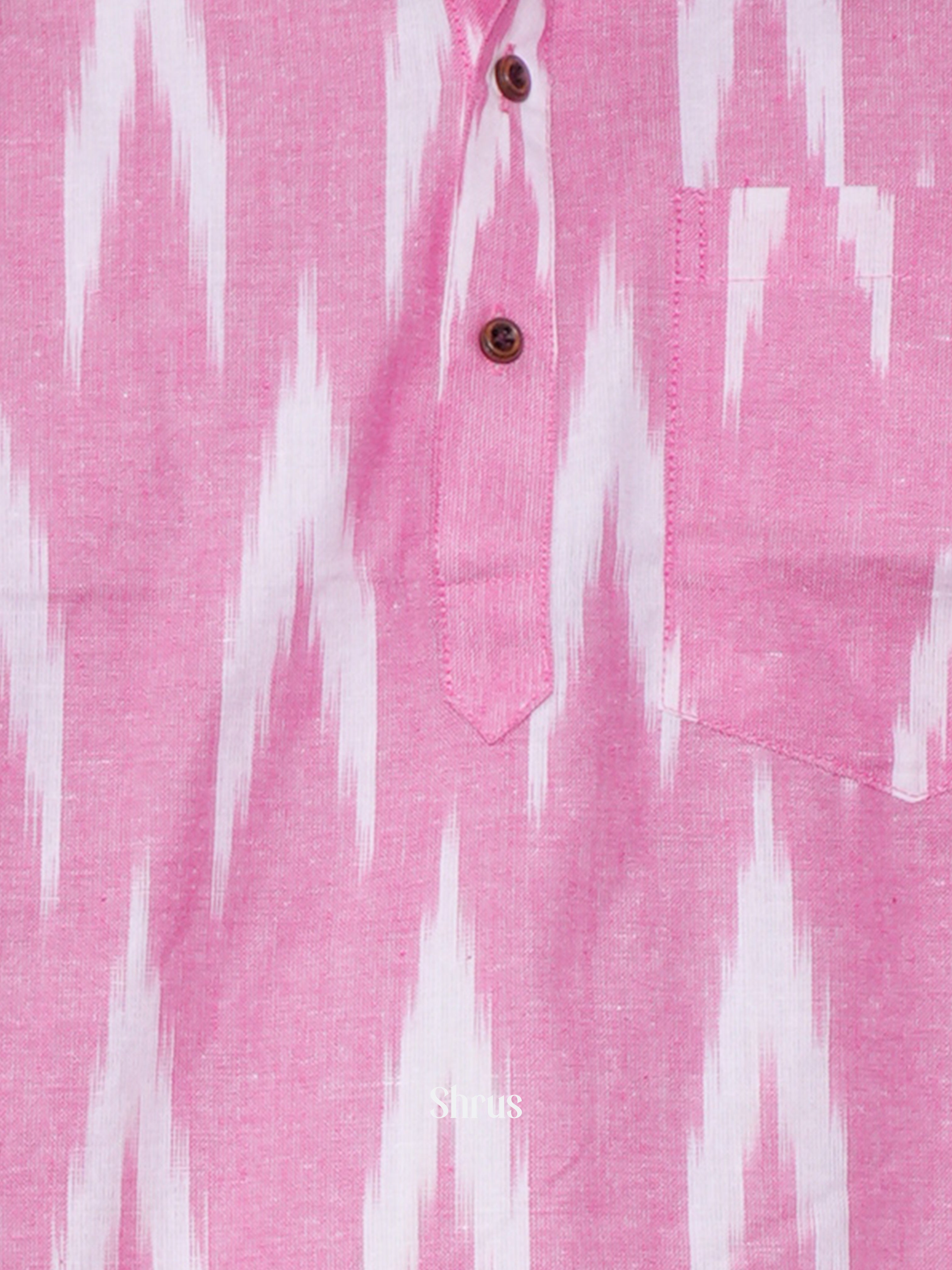 Pink - Readymade Mens Short Kurta