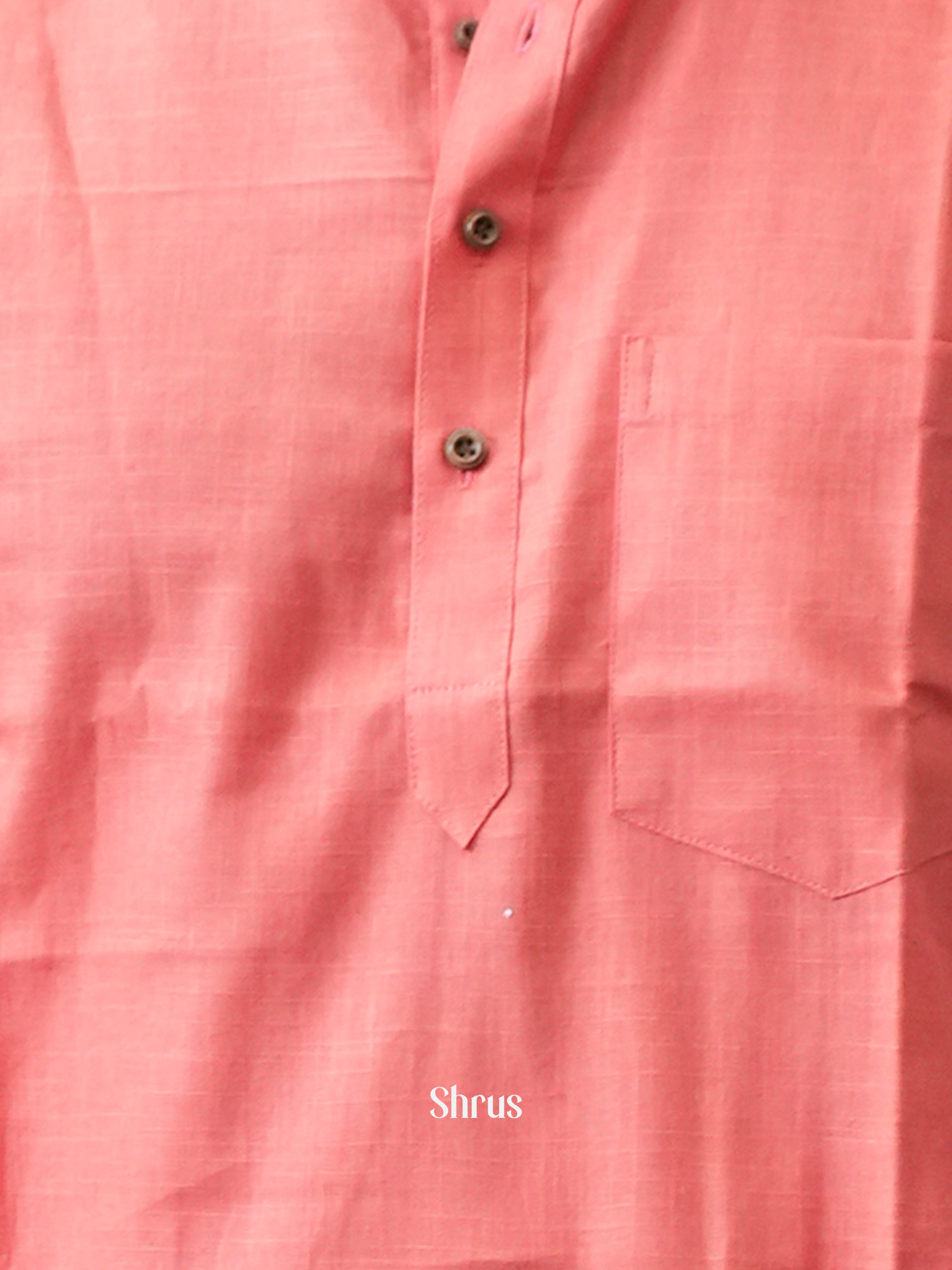 Orangish Pink - Readymade Mens Kurta