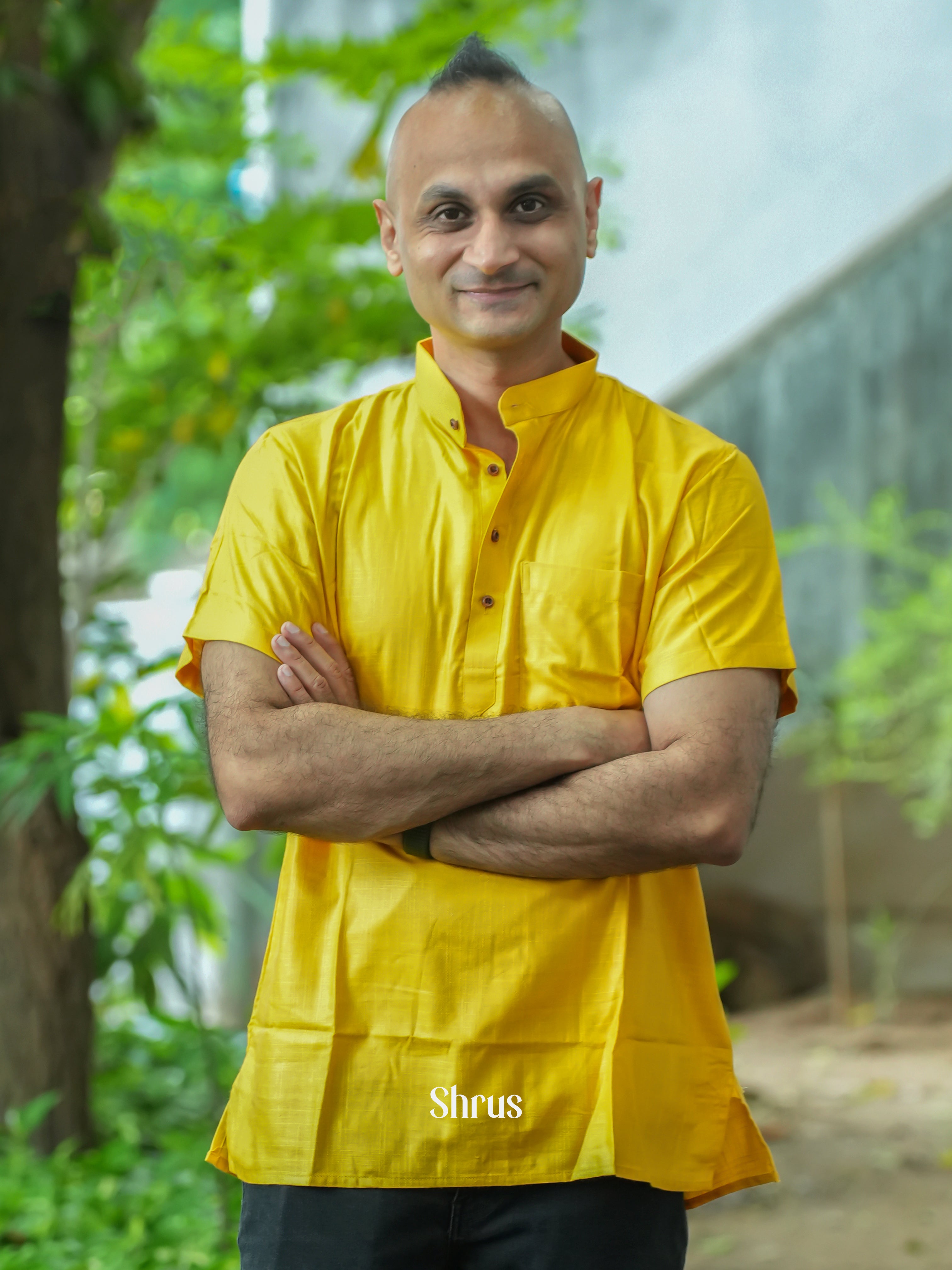 Yellow - Readymade Mens Kurta