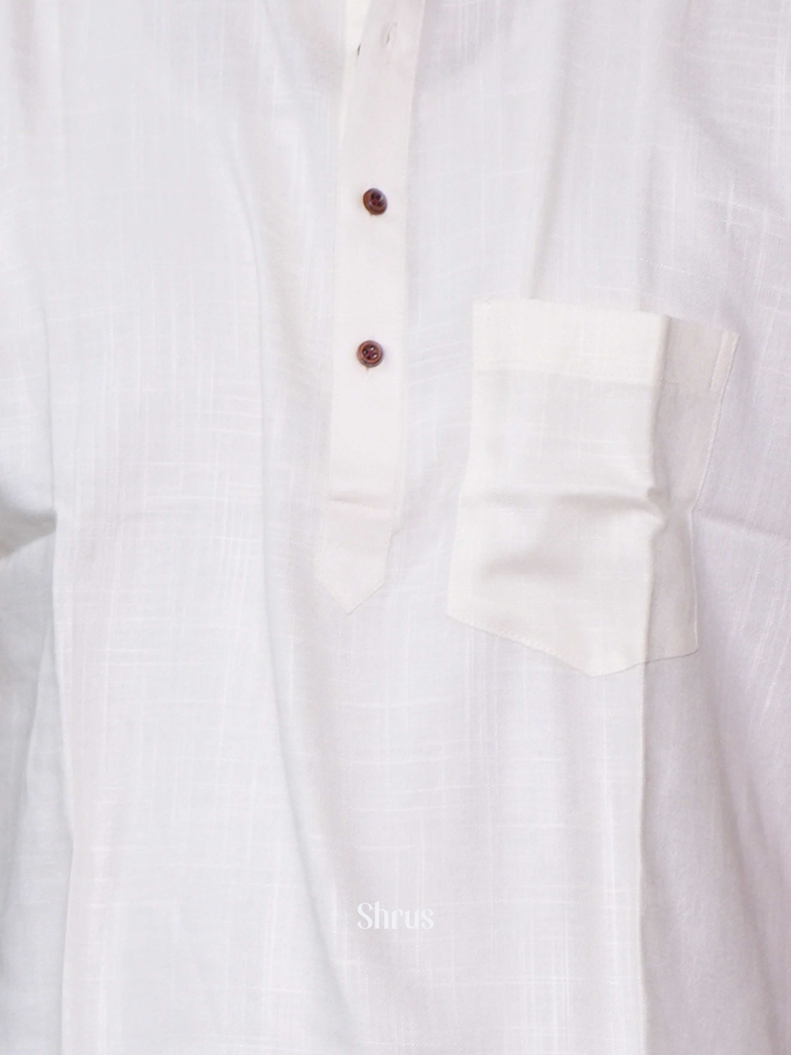 White - Readymade Mens Short Kurta