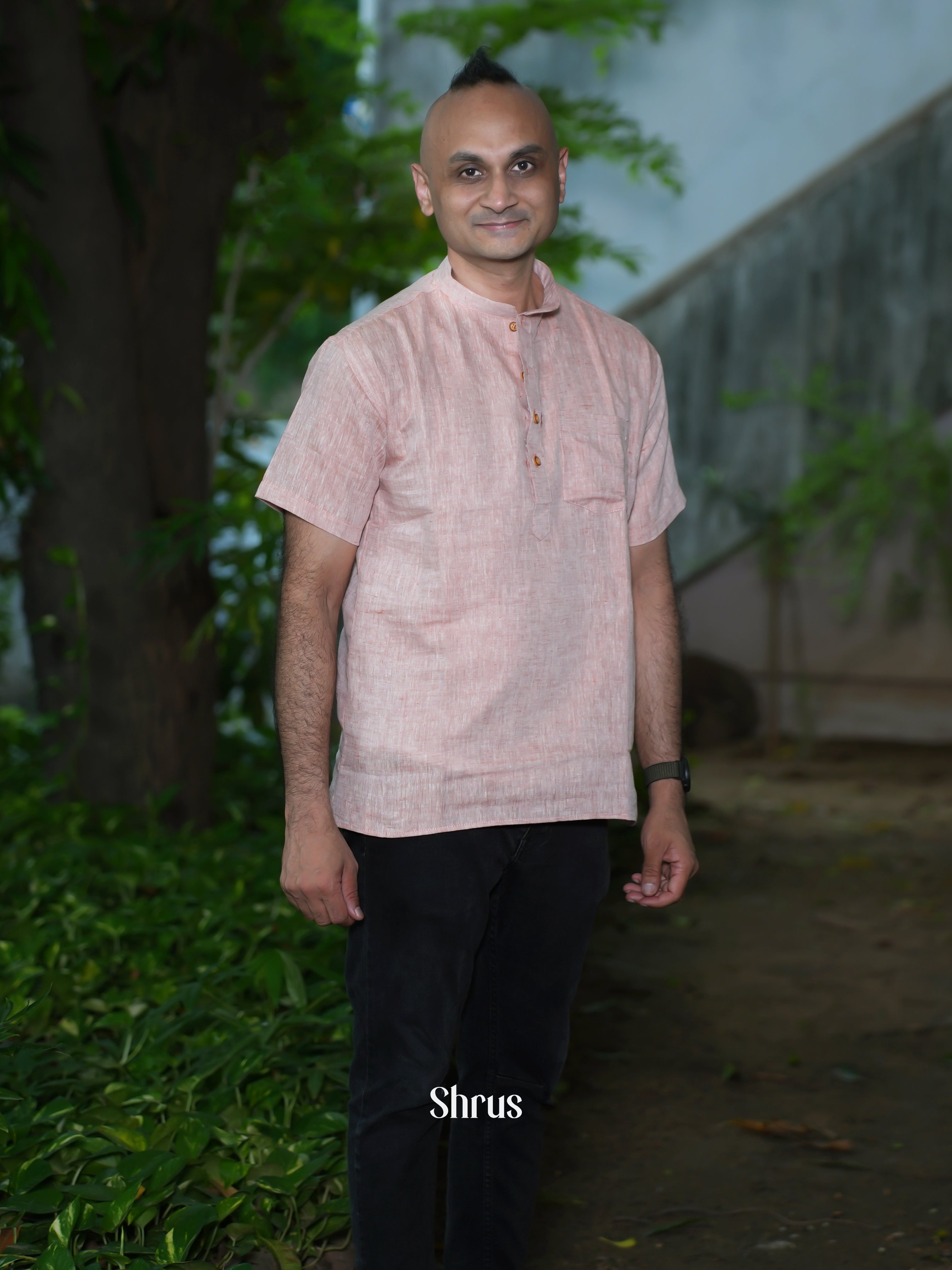 Pink - Readymade Mens Kurta