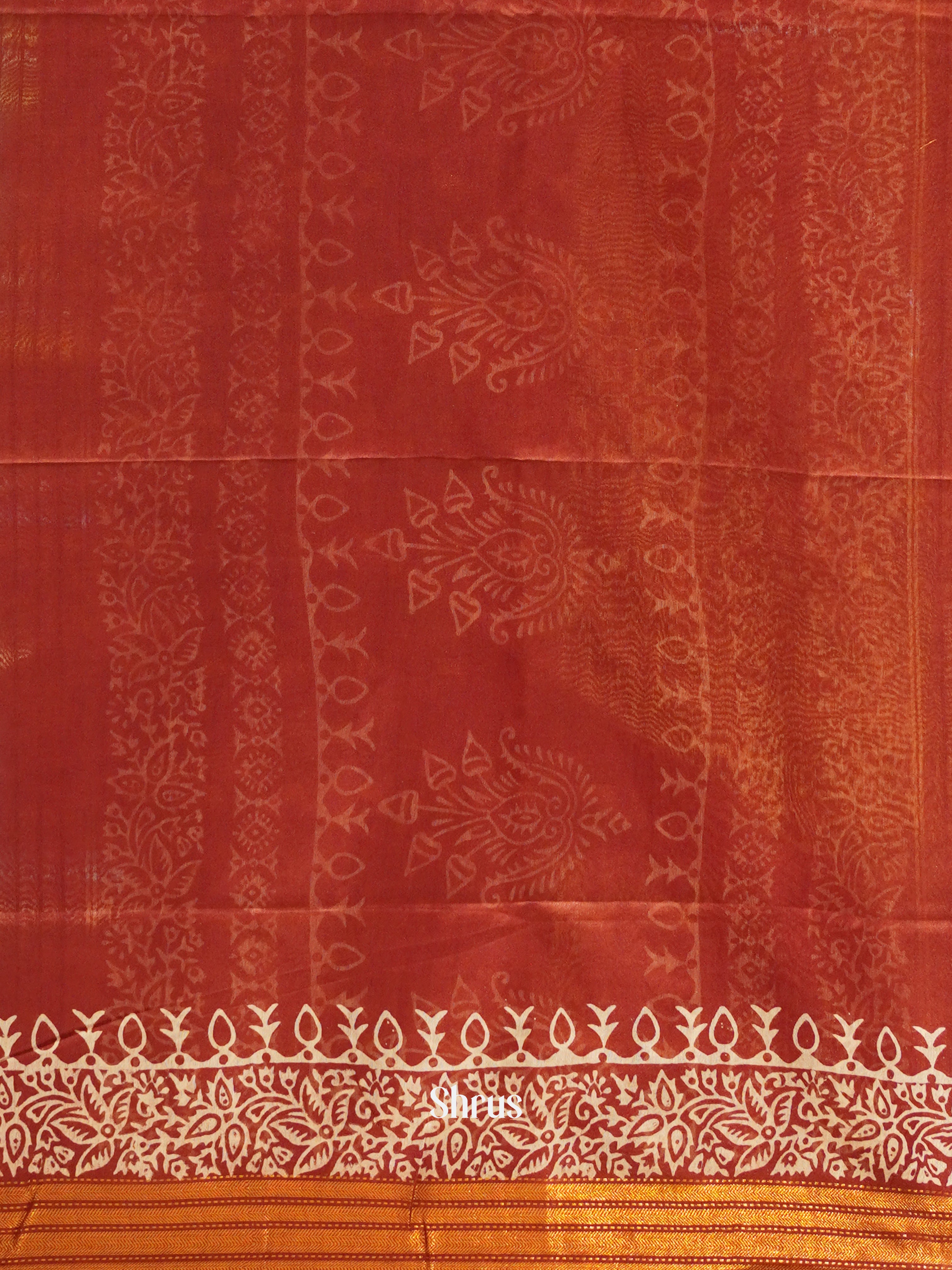 Green & Red - Semi Tussar Saree - Shop on ShrusEternity.com