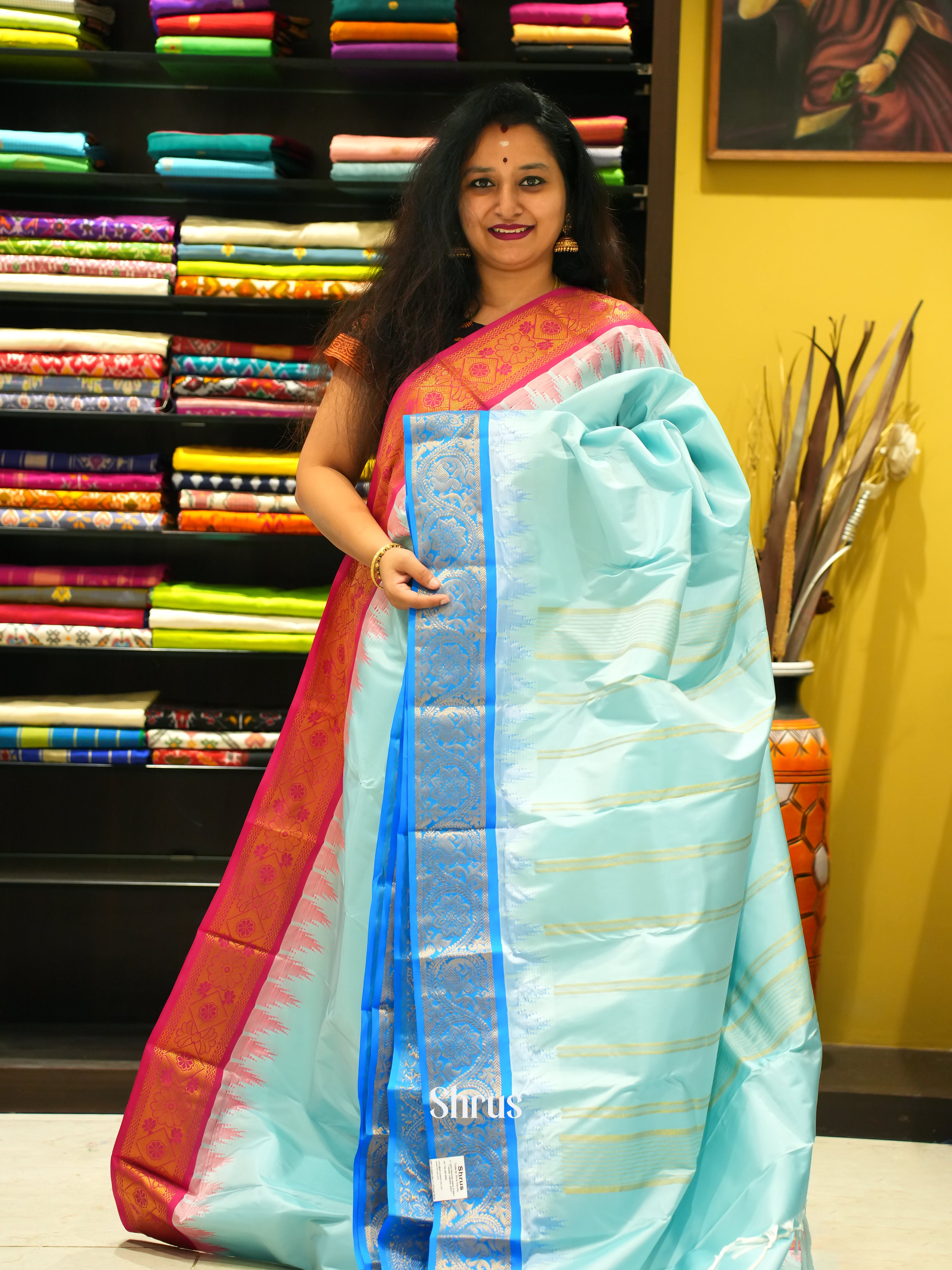 CES16007 - Kanchipuram-halfpure Saree - Shop on ShrusEternity.com