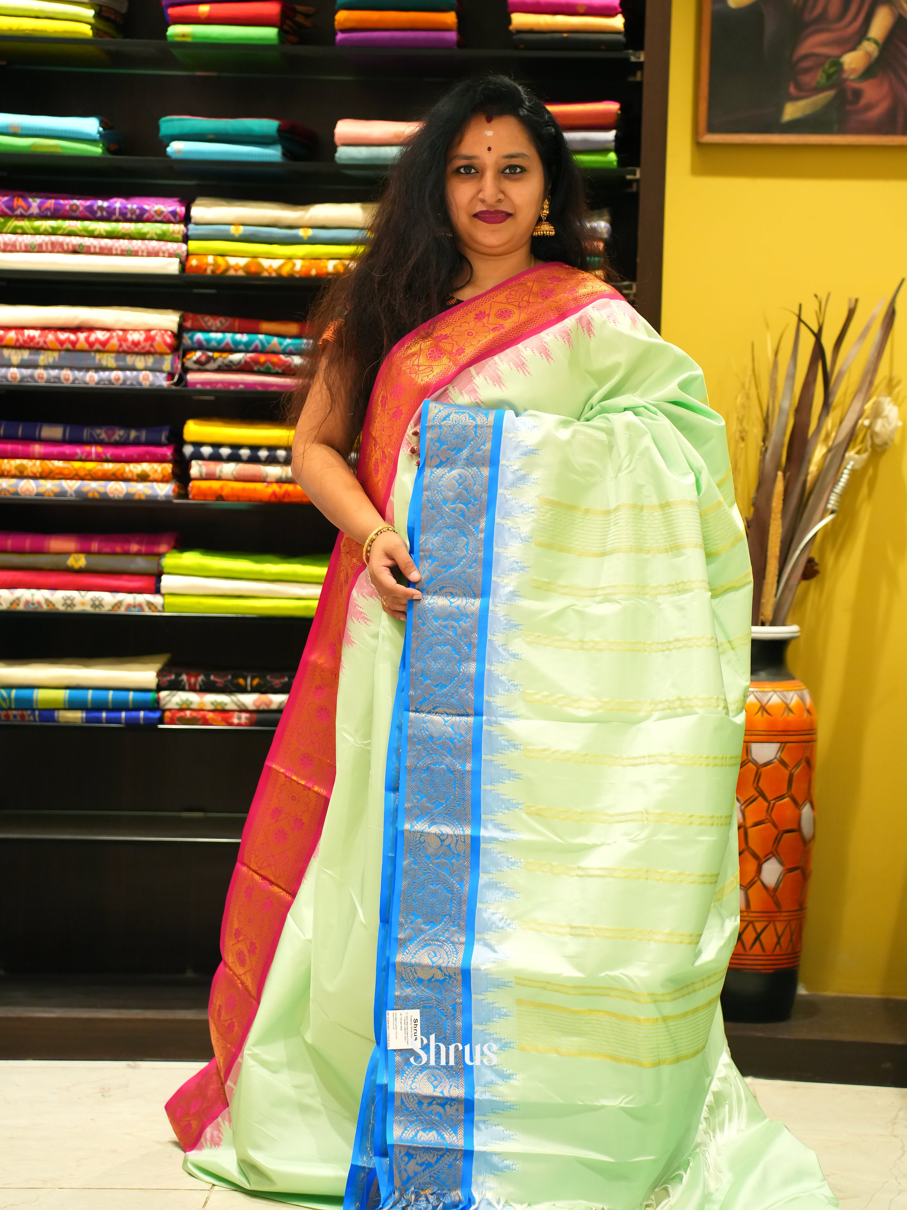 CES16008 - Kanchipuram-halfpure Saree - Shop on ShrusEternity.com