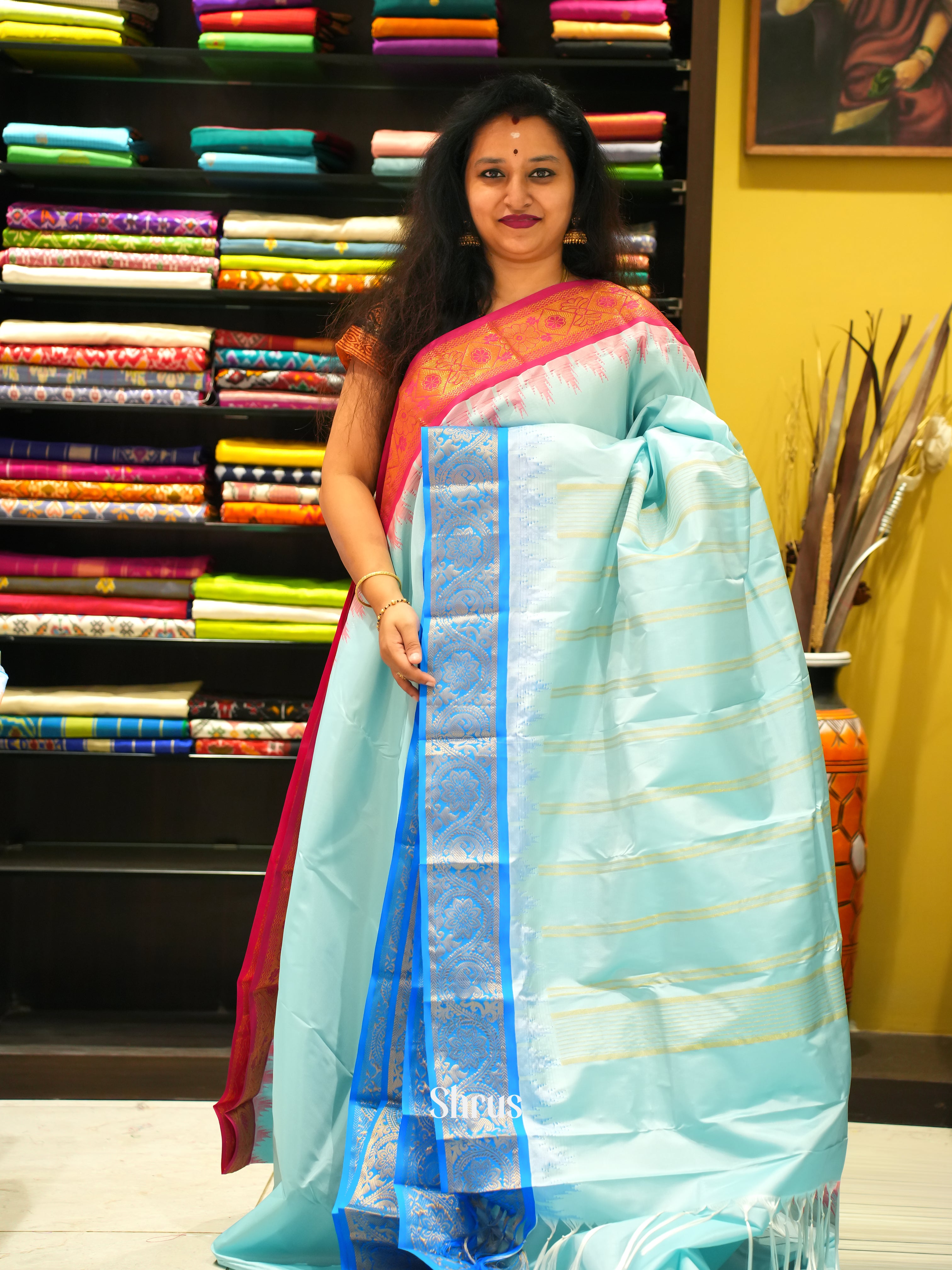 CES16010 - Kanchipuram-halfpure Saree - Shop on ShrusEternity.com