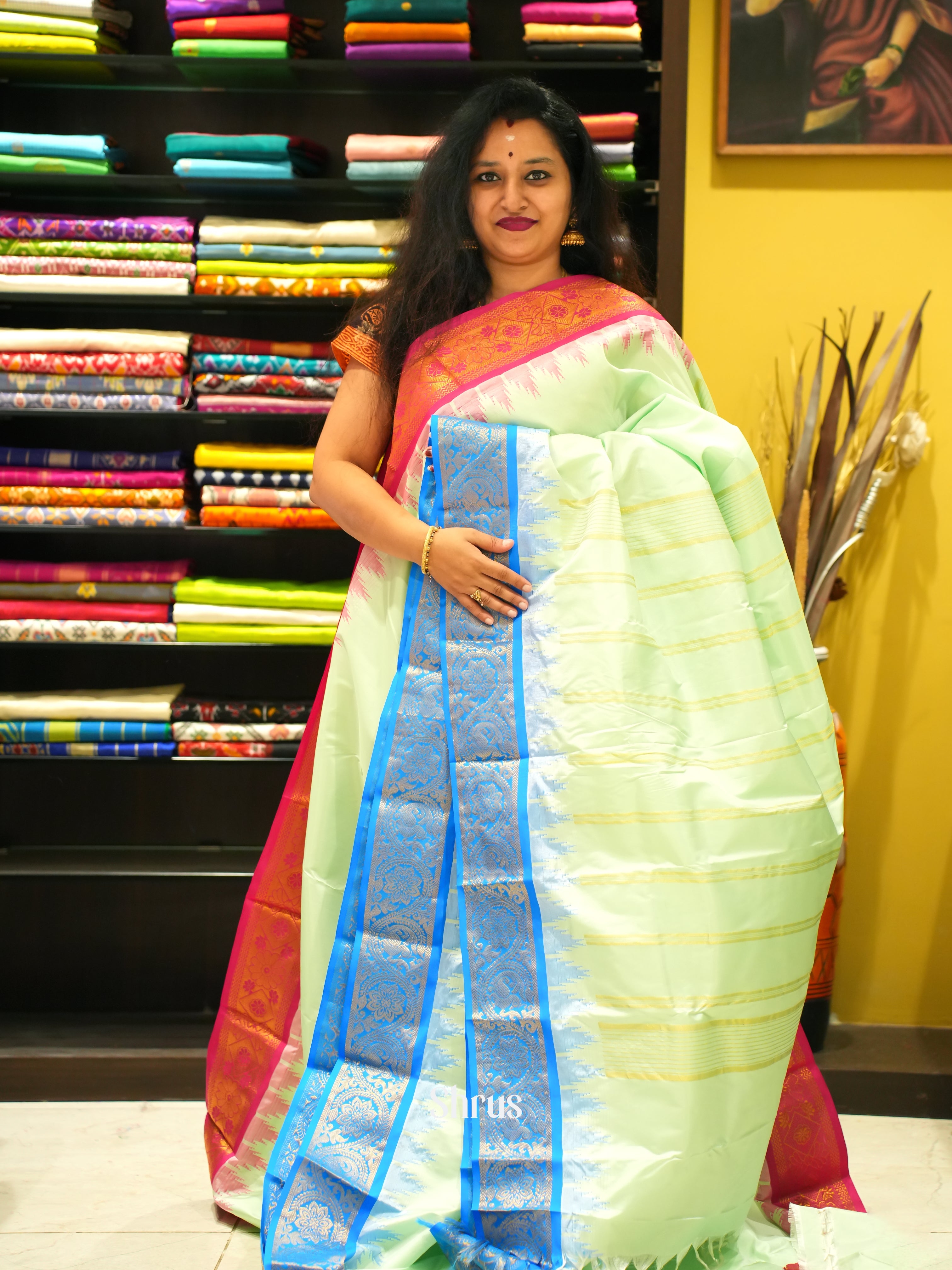 CES16011 - Kanchipuram-halfpure Saree - Shop on ShrusEternity.com