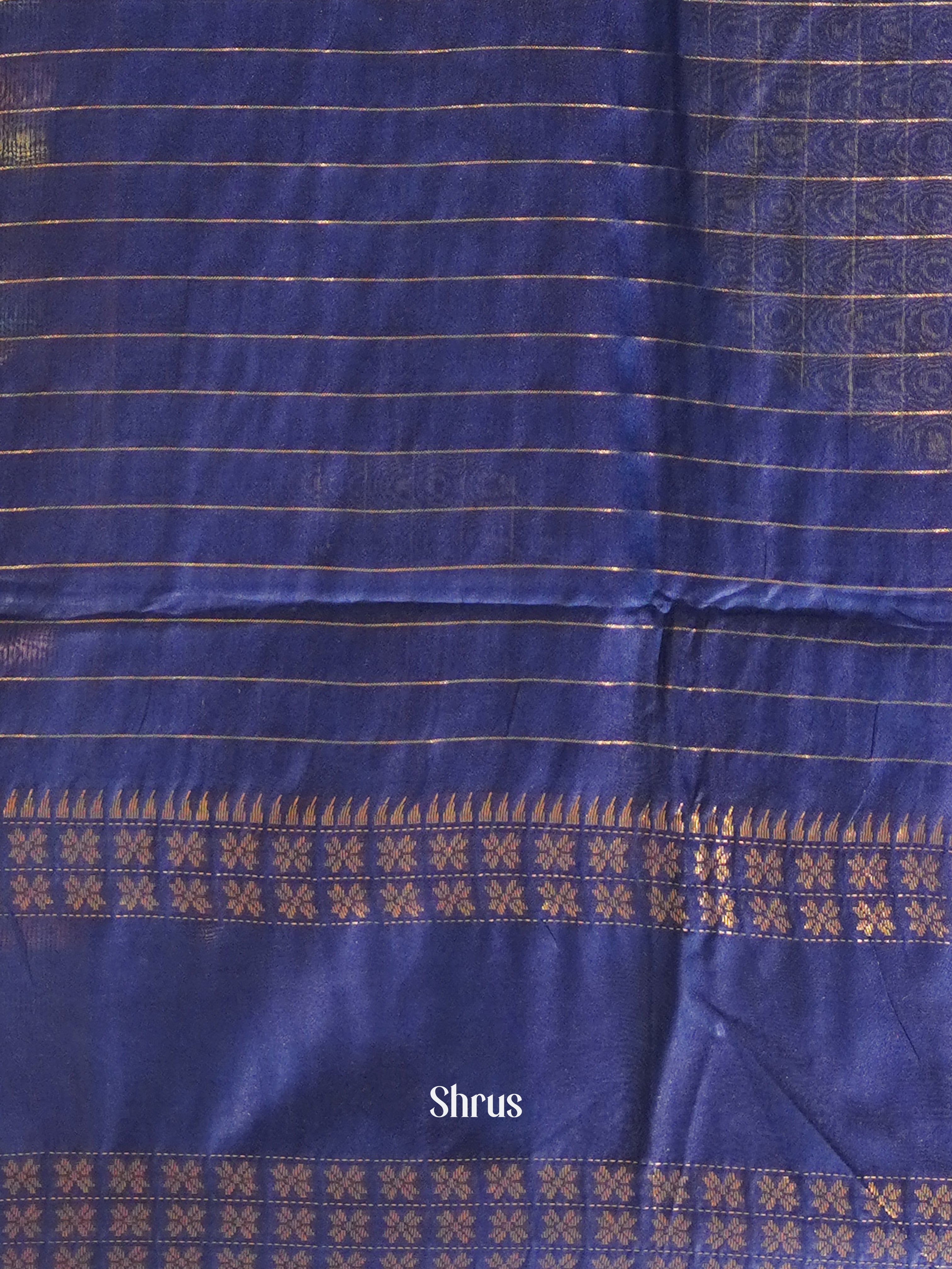 Cream & Blue - Shibori Saree - Shop on ShrusEternity.com