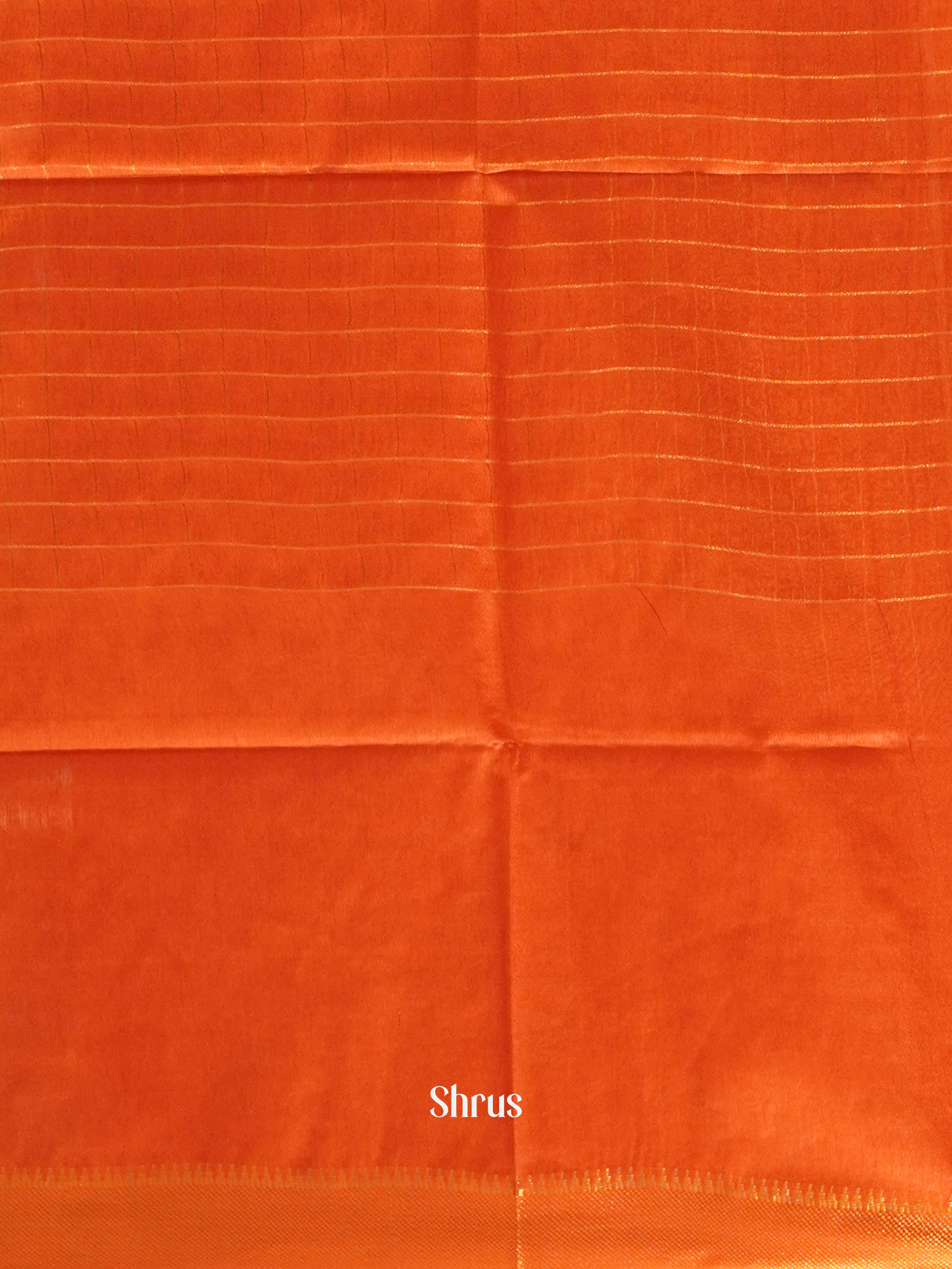 Cream & Orange  - Shibori Saree - Shop on ShrusEternity.com