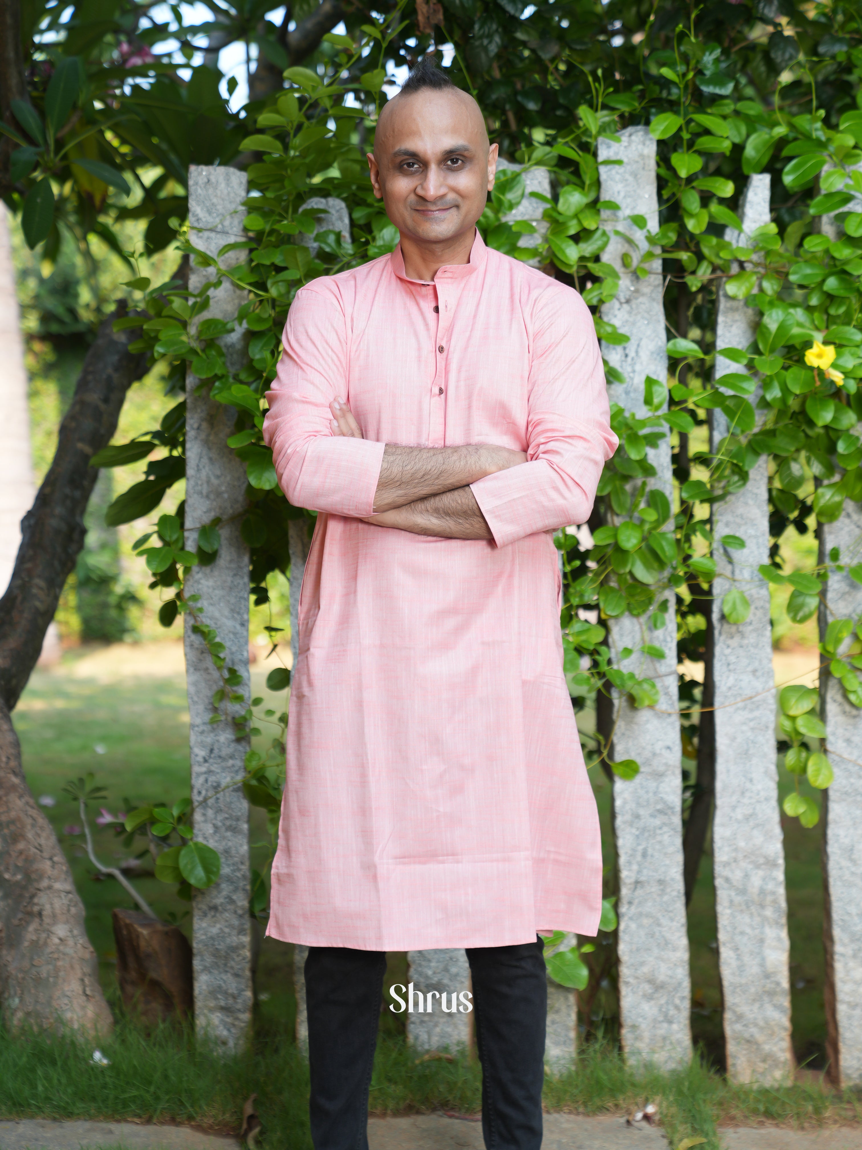 Pink - Readymade Mens Kurta