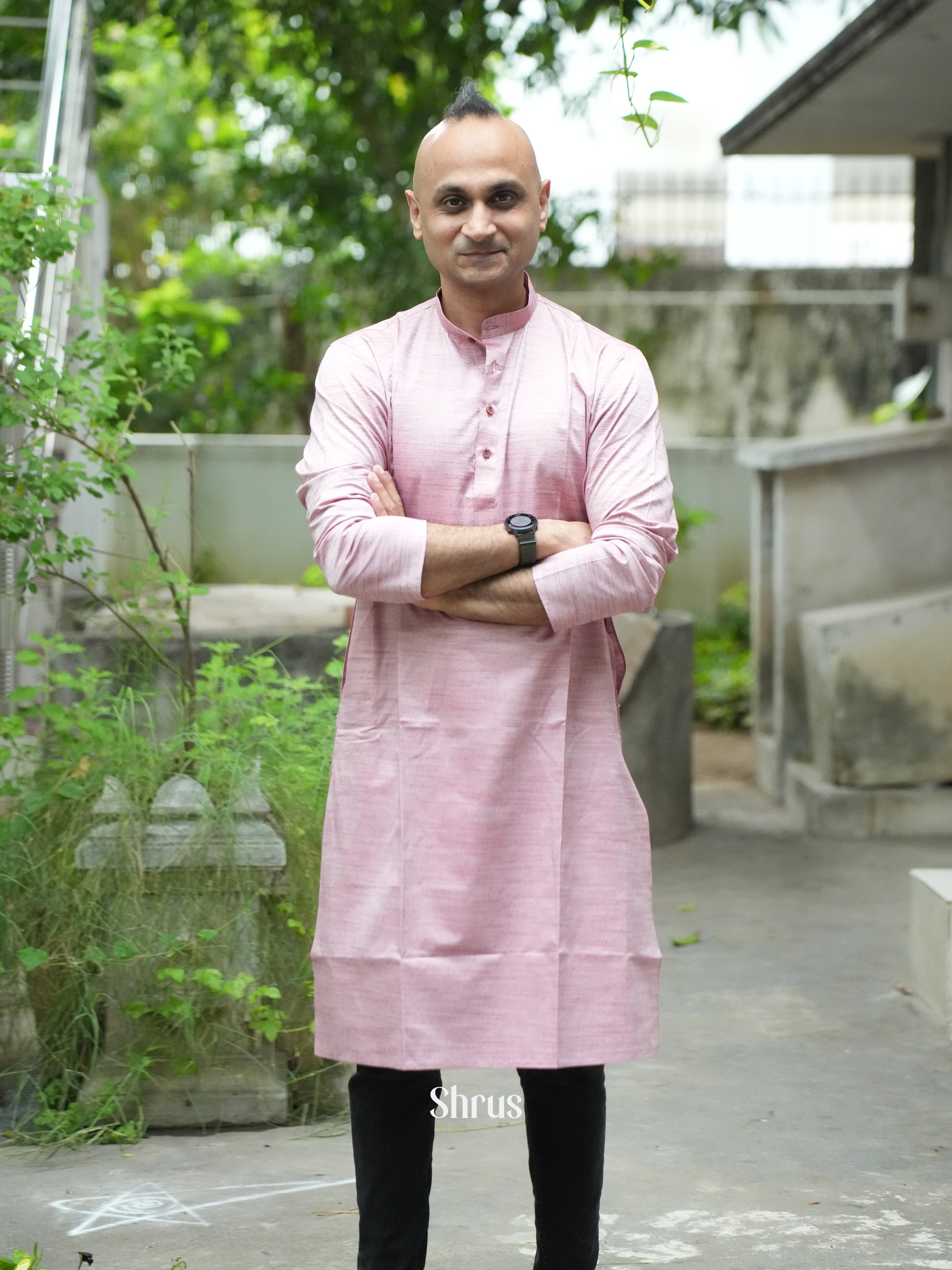 Pink - Readymade Mens Kurta - Shop on ShrusEternity.com