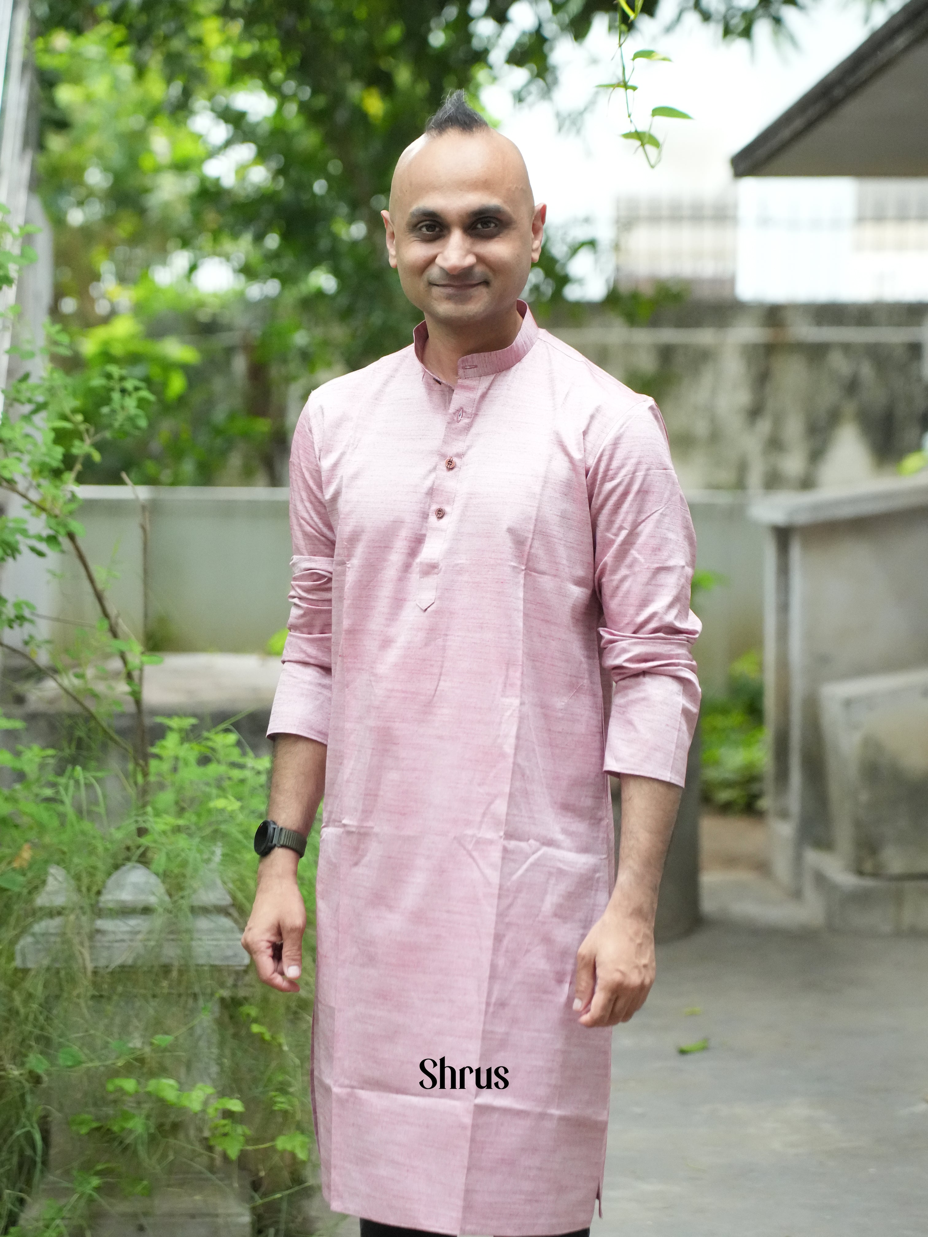 Pink - Readymade Mens Kurta - Shop on ShrusEternity.com