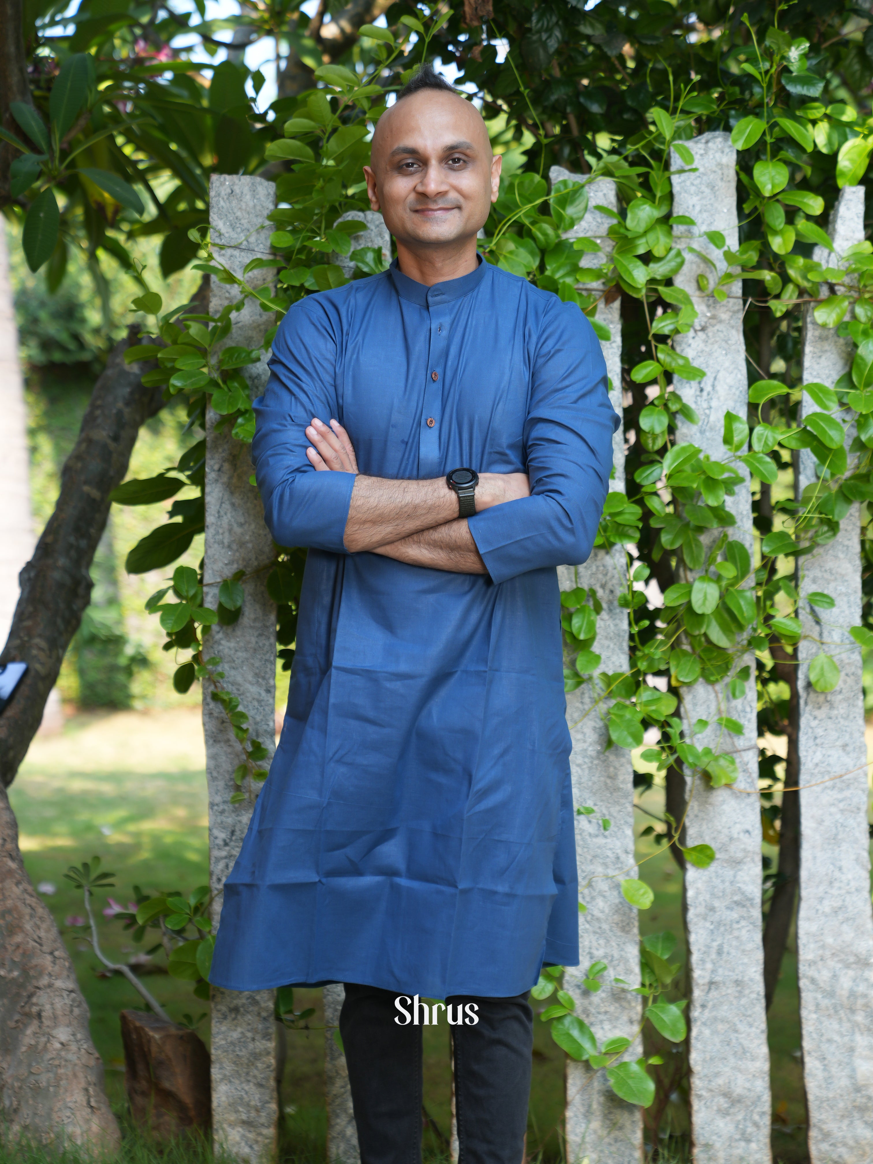 Blue - Readymade Mens Kurta